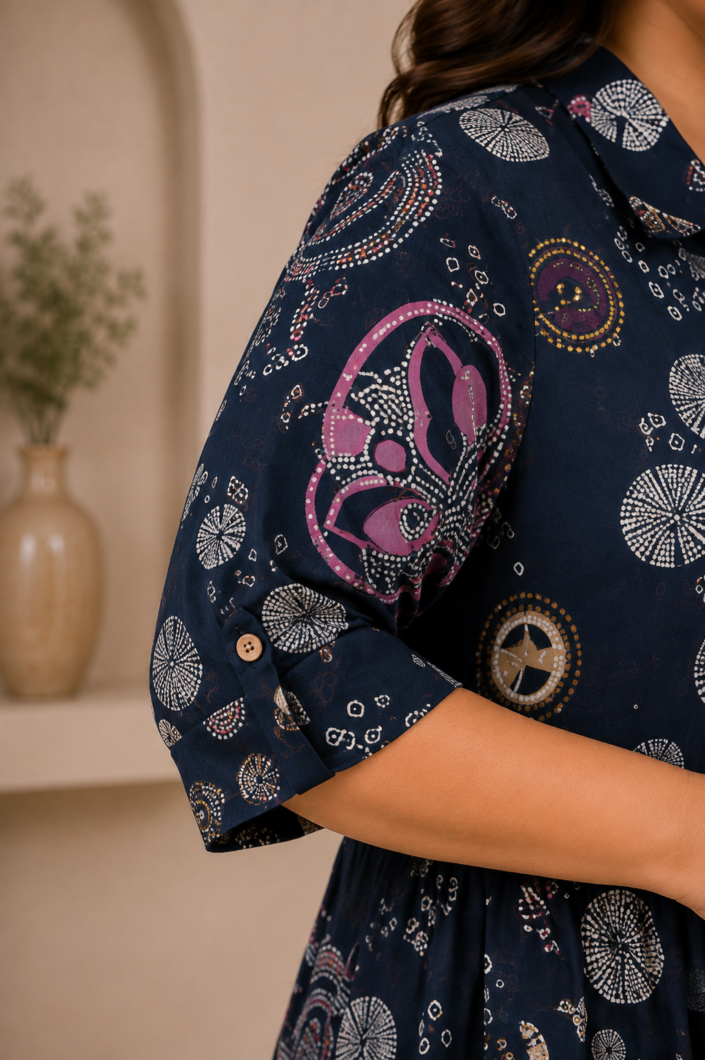 Midnight Bloom Flared Dress