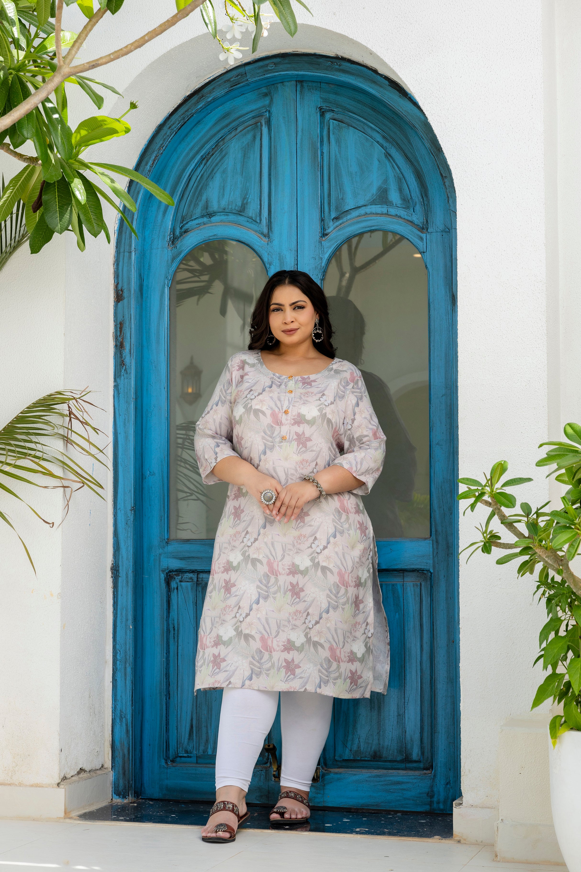 Graceful Plus Size Floral Kurti