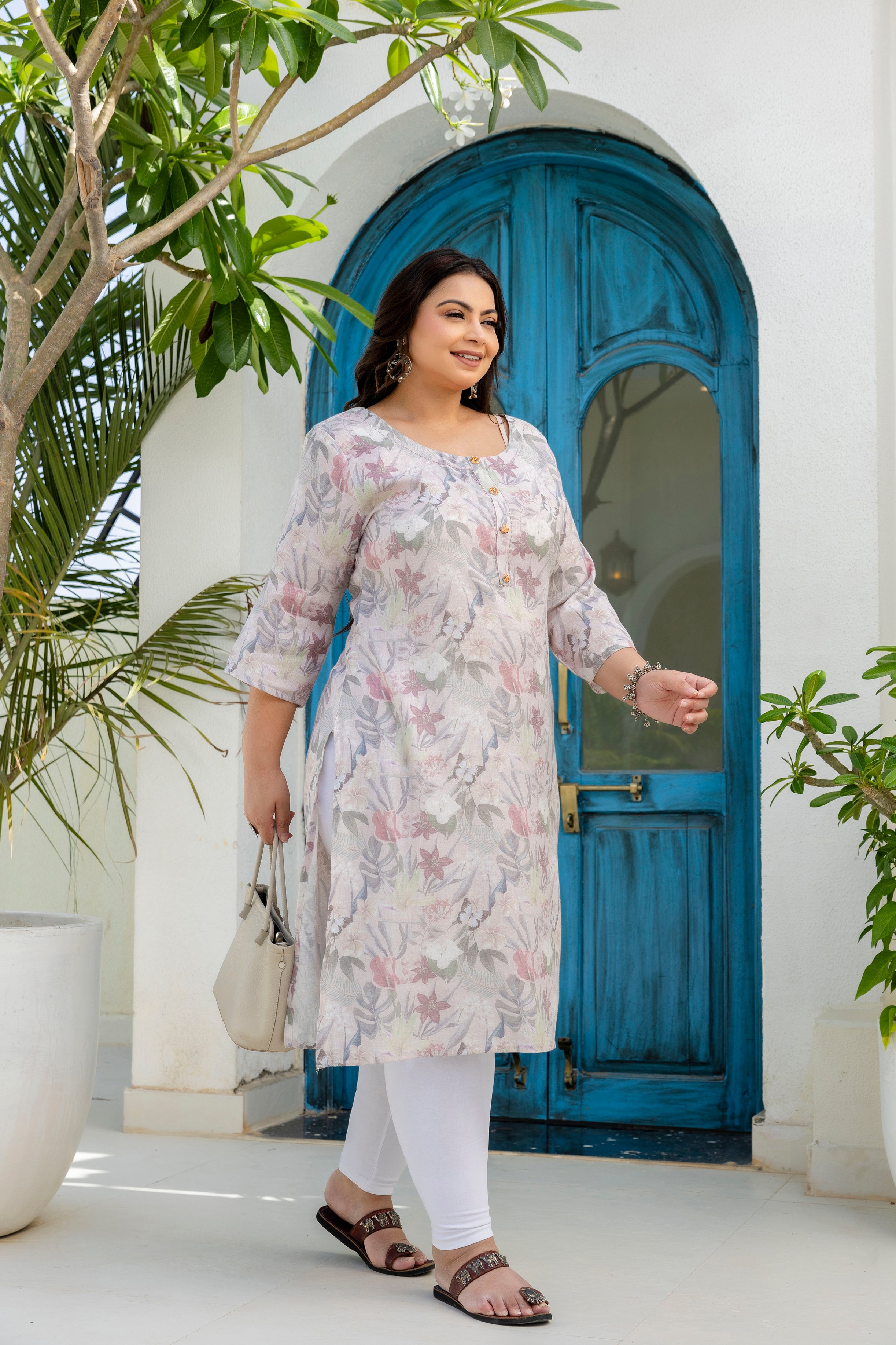 Graceful Plus Size Floral Kurti