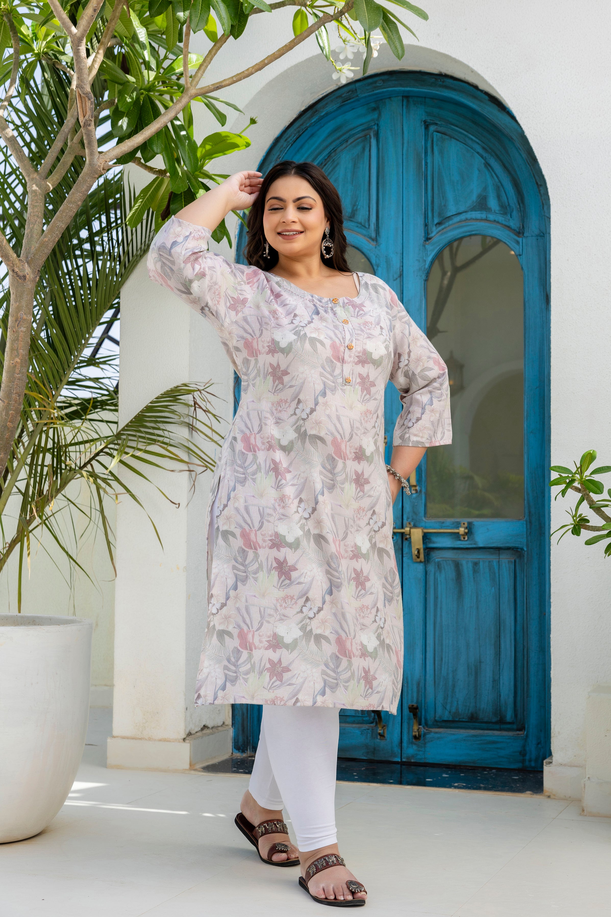 Graceful Plus Size Floral Kurti