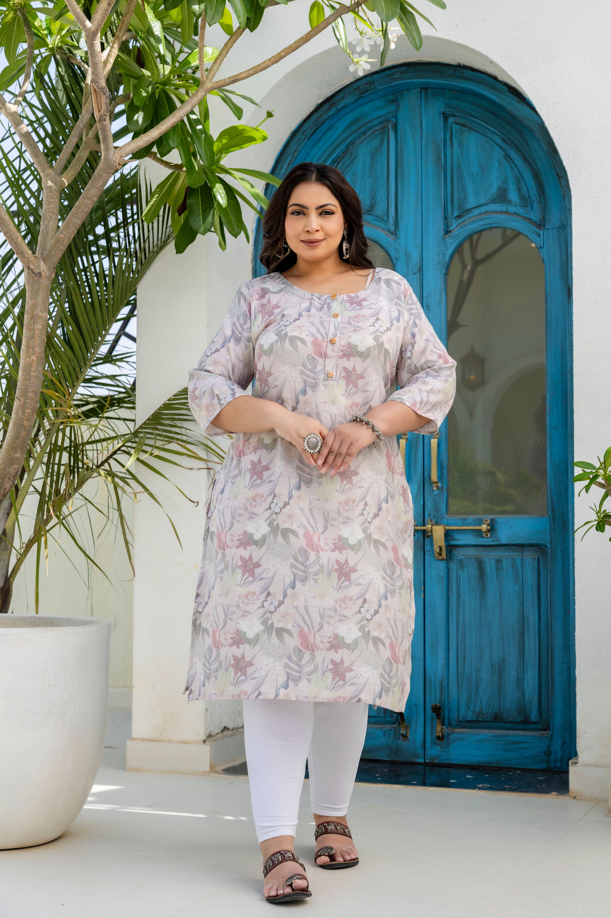 Graceful Plus Size Floral Kurti