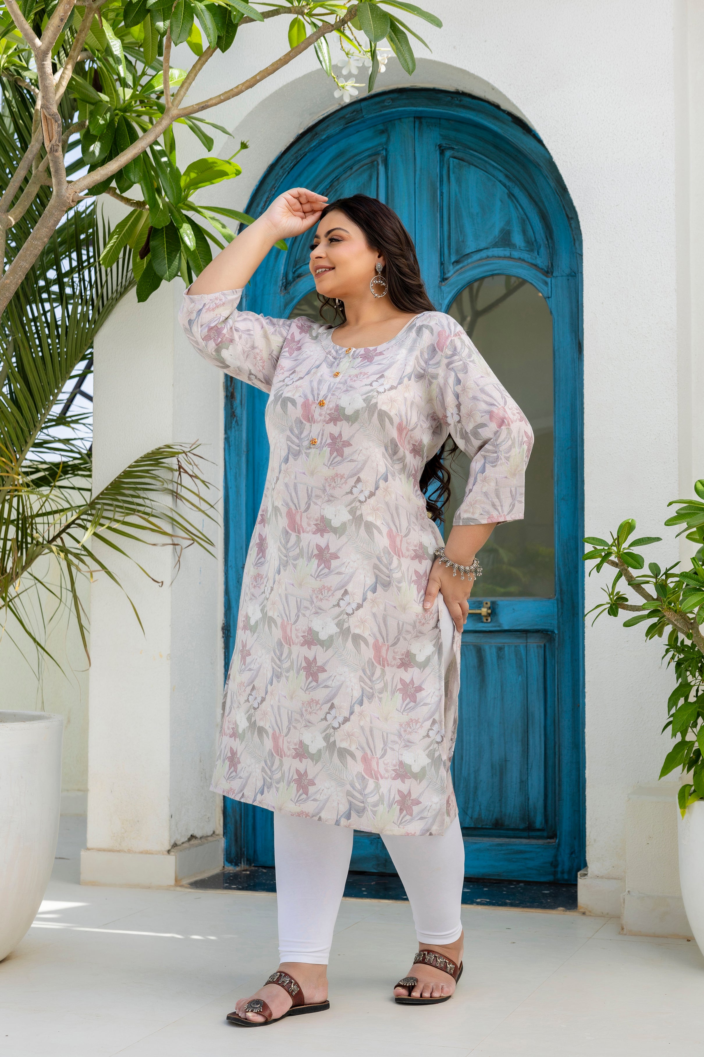 Graceful Plus Size Floral Kurti