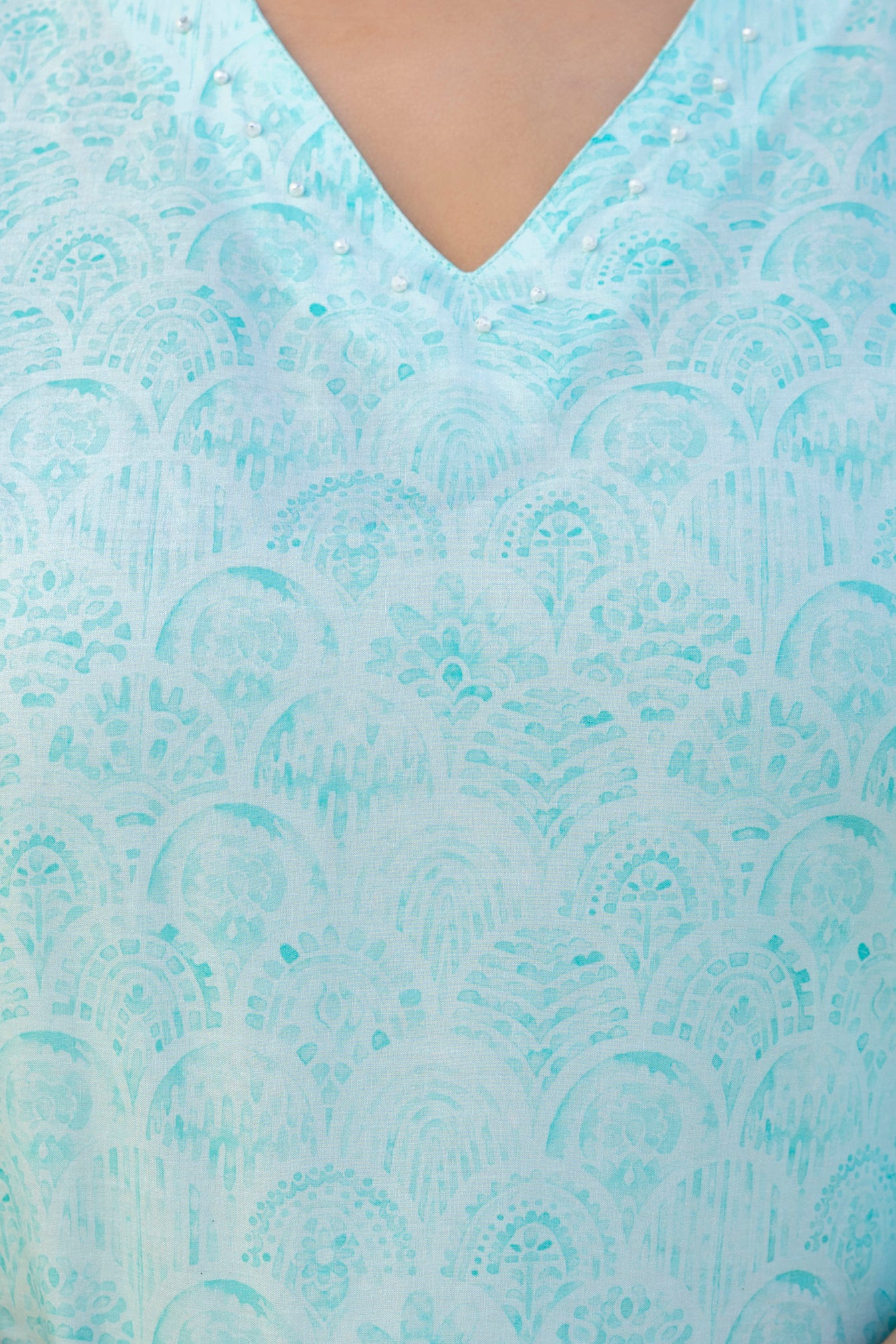 Aqua Blue Kurta Palazzo Set