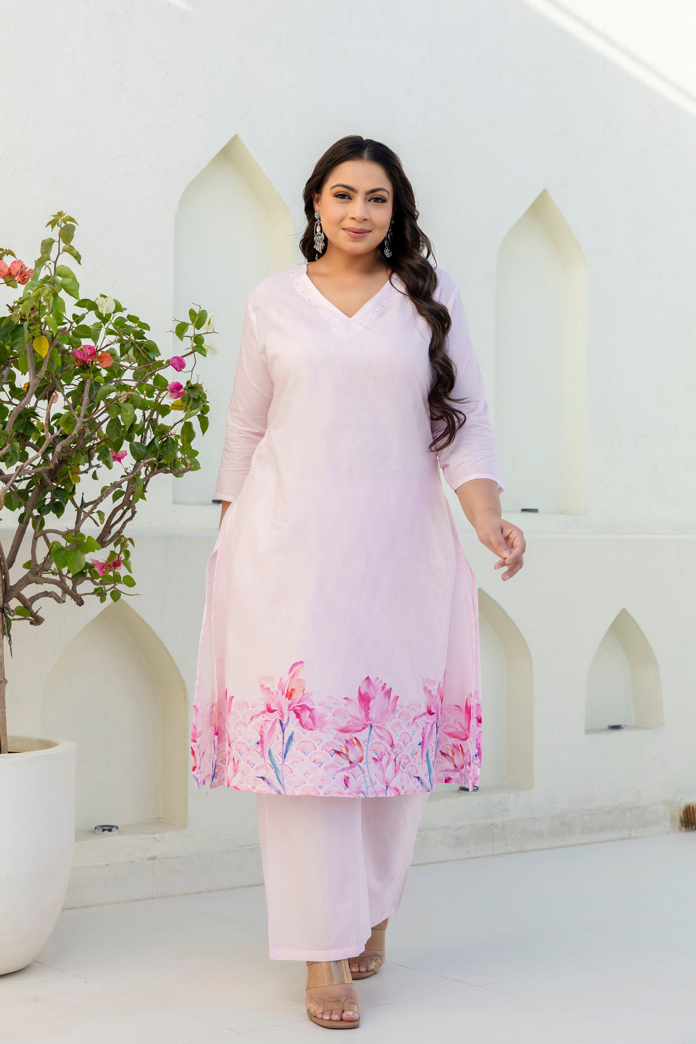 Light Pink Kurta Palazzo Set