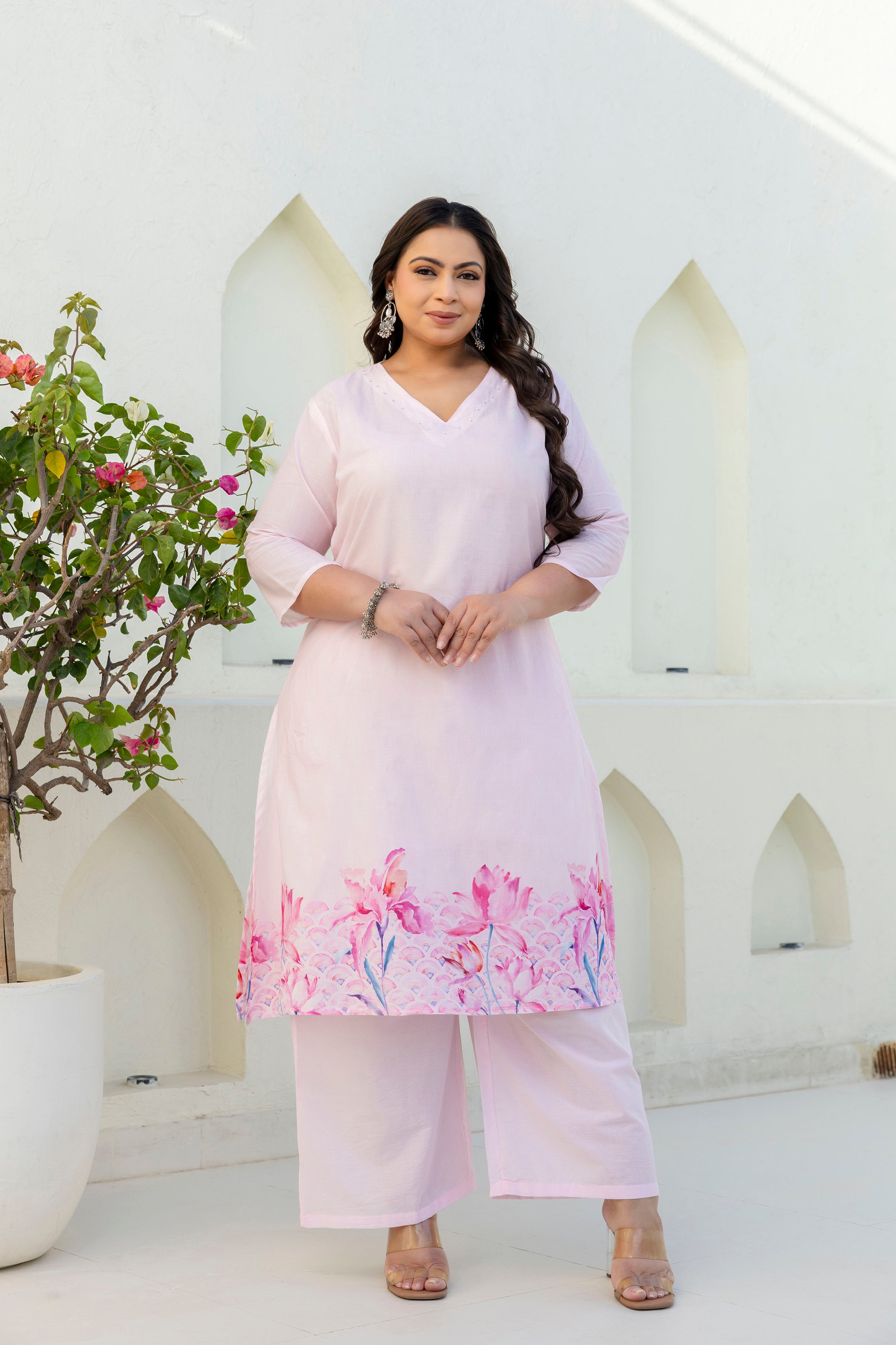 Light Pink Kurta Palazzo Set