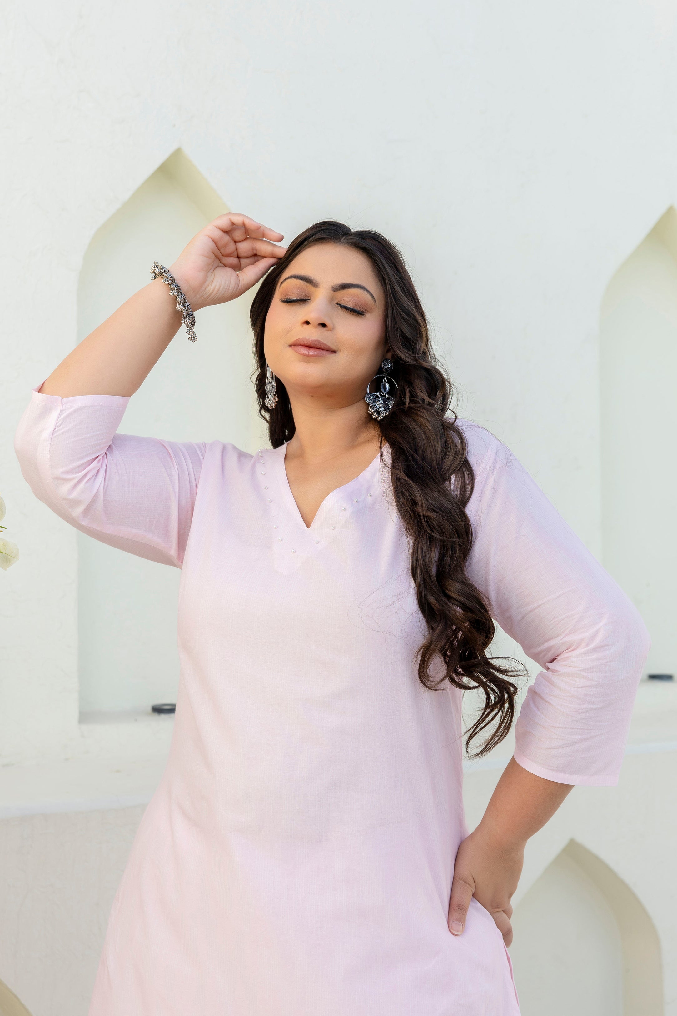 Light Pink Kurta Palazzo Set
