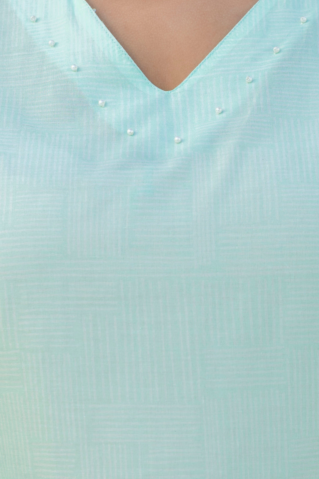 Mint Green Floral Kurta Palazzo Set