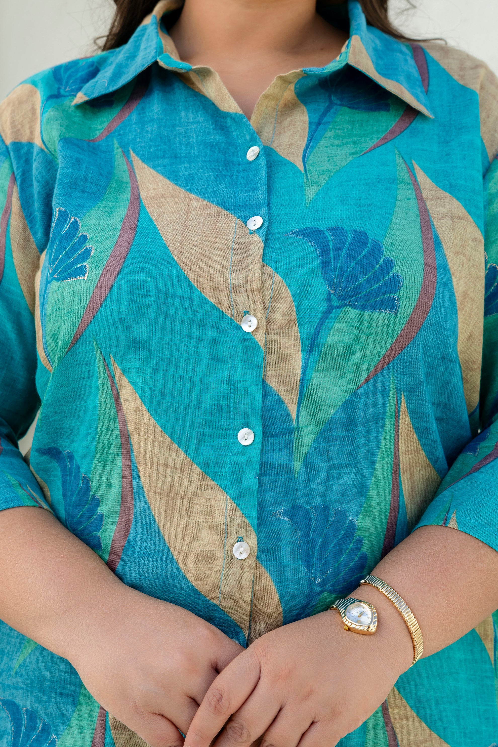 Teal Leaf Coord Set