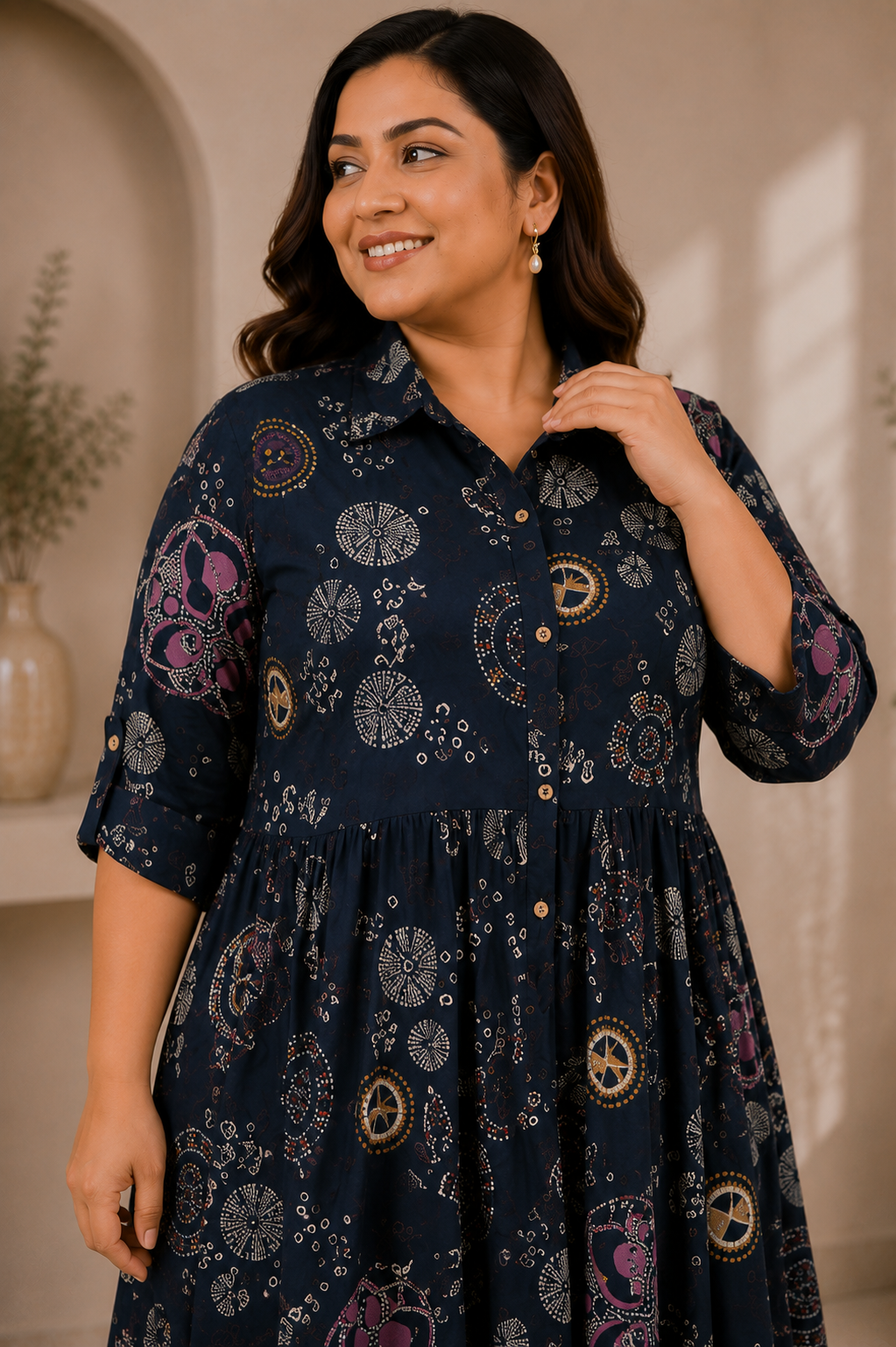 Midnight Bloom Flared Dress