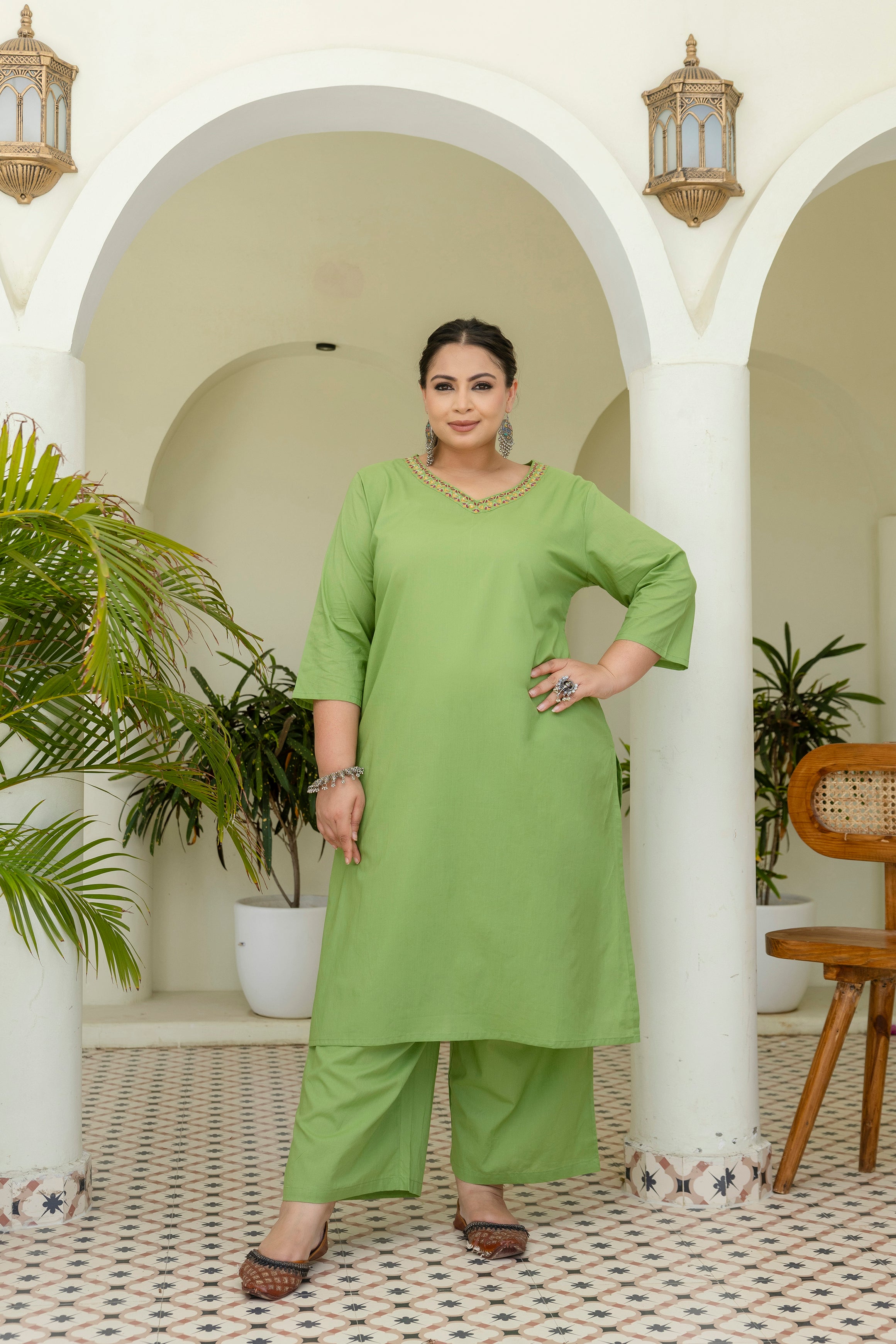 Olive Green Grace Kurta Set