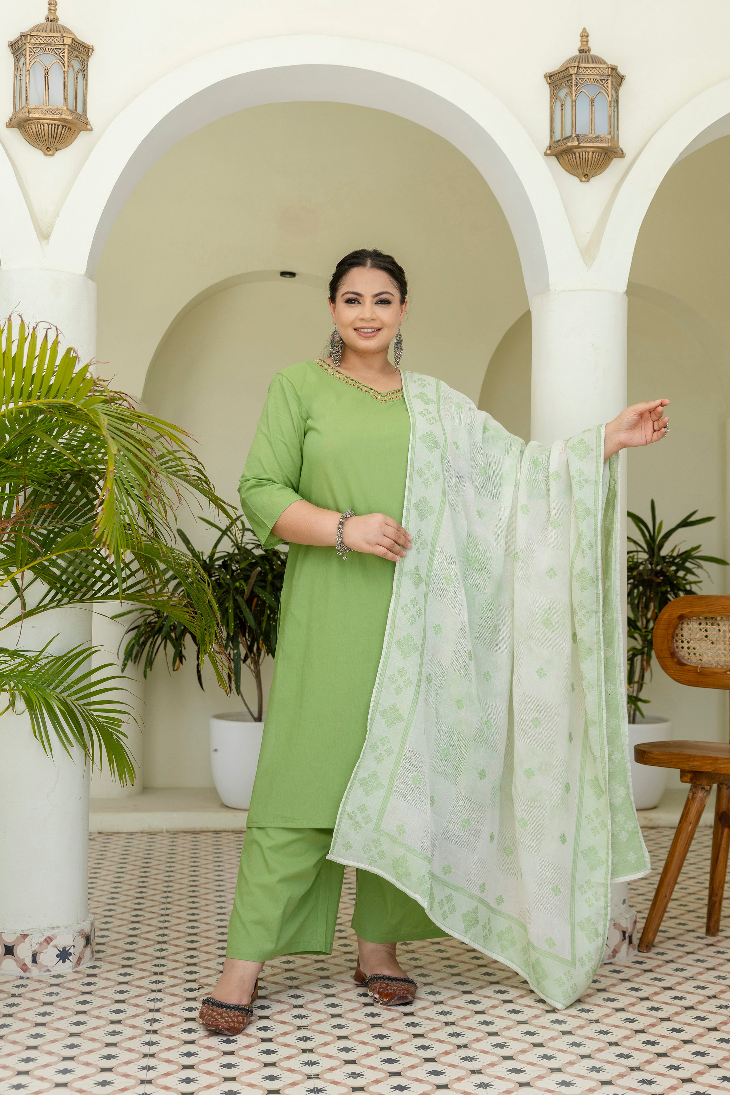 Olive Green Grace Kurta Set