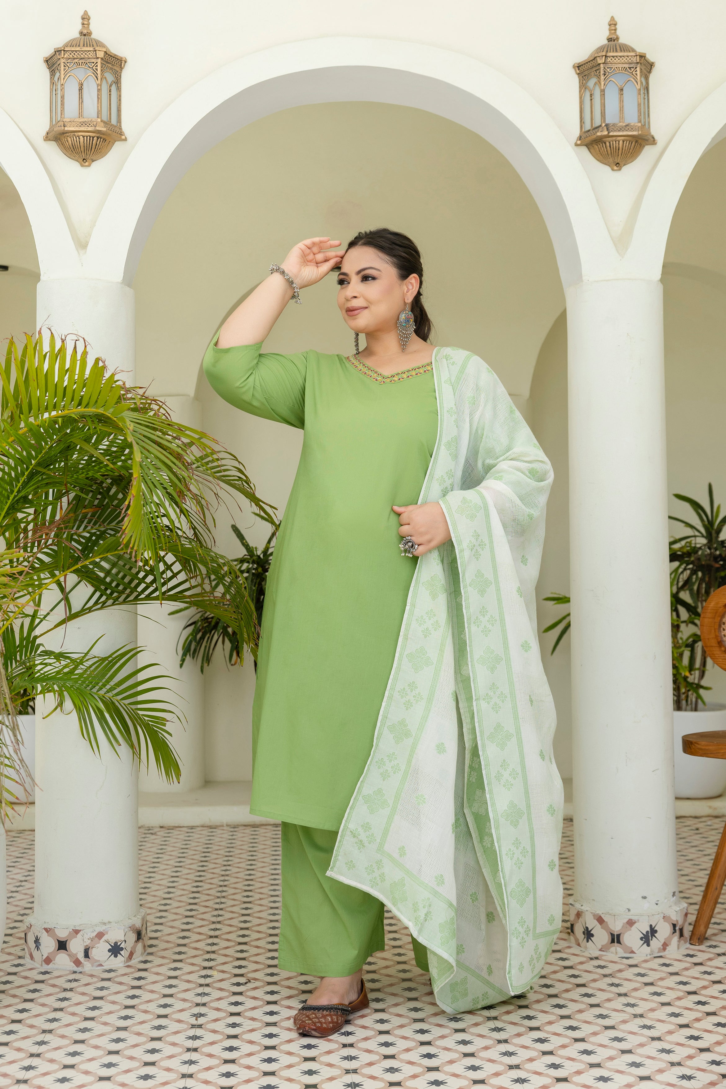 Olive Green Grace Kurta Set