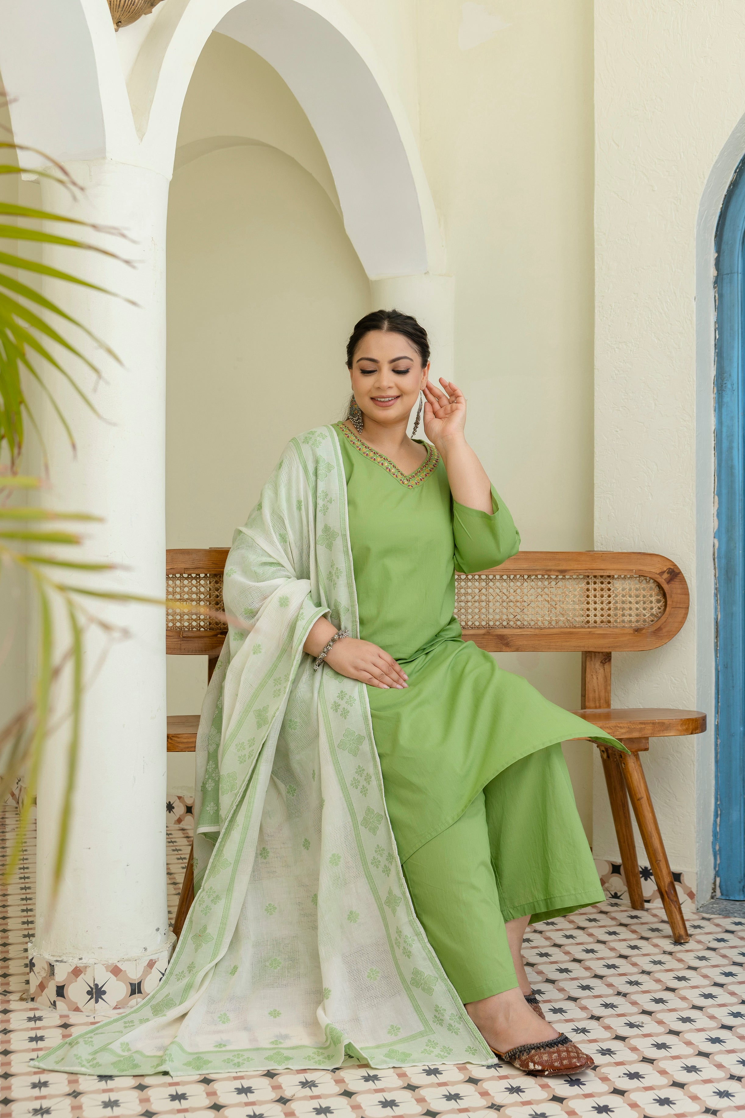 Olive Green Grace Kurta Set