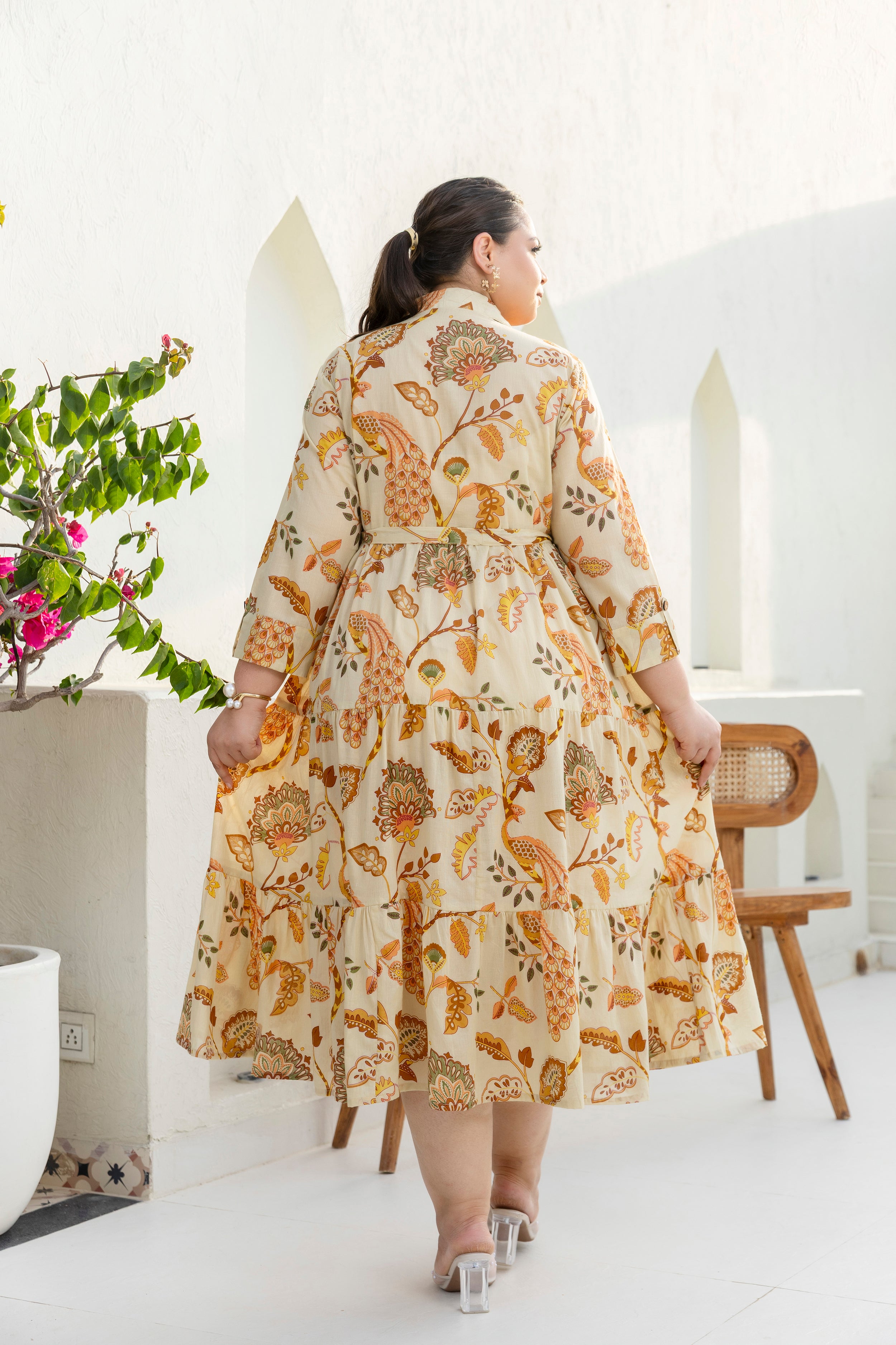 Autumn Bloom Shirt Dress