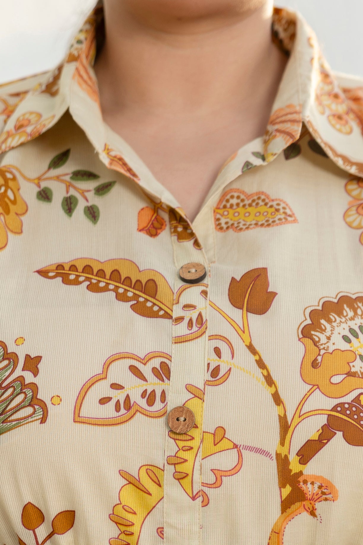 Autumn Bloom Shirt Dress