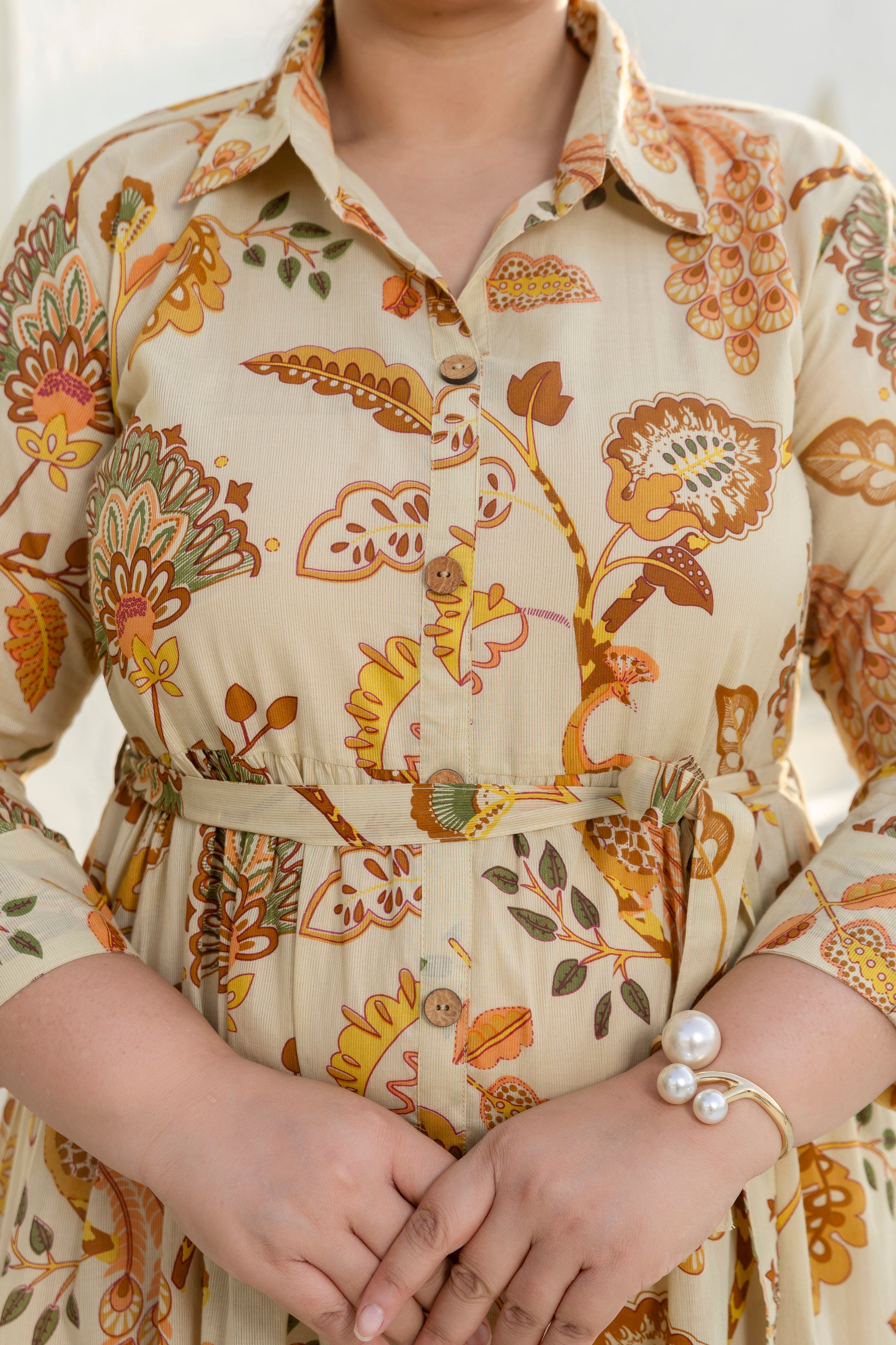 Autumn Bloom Shirt Dress