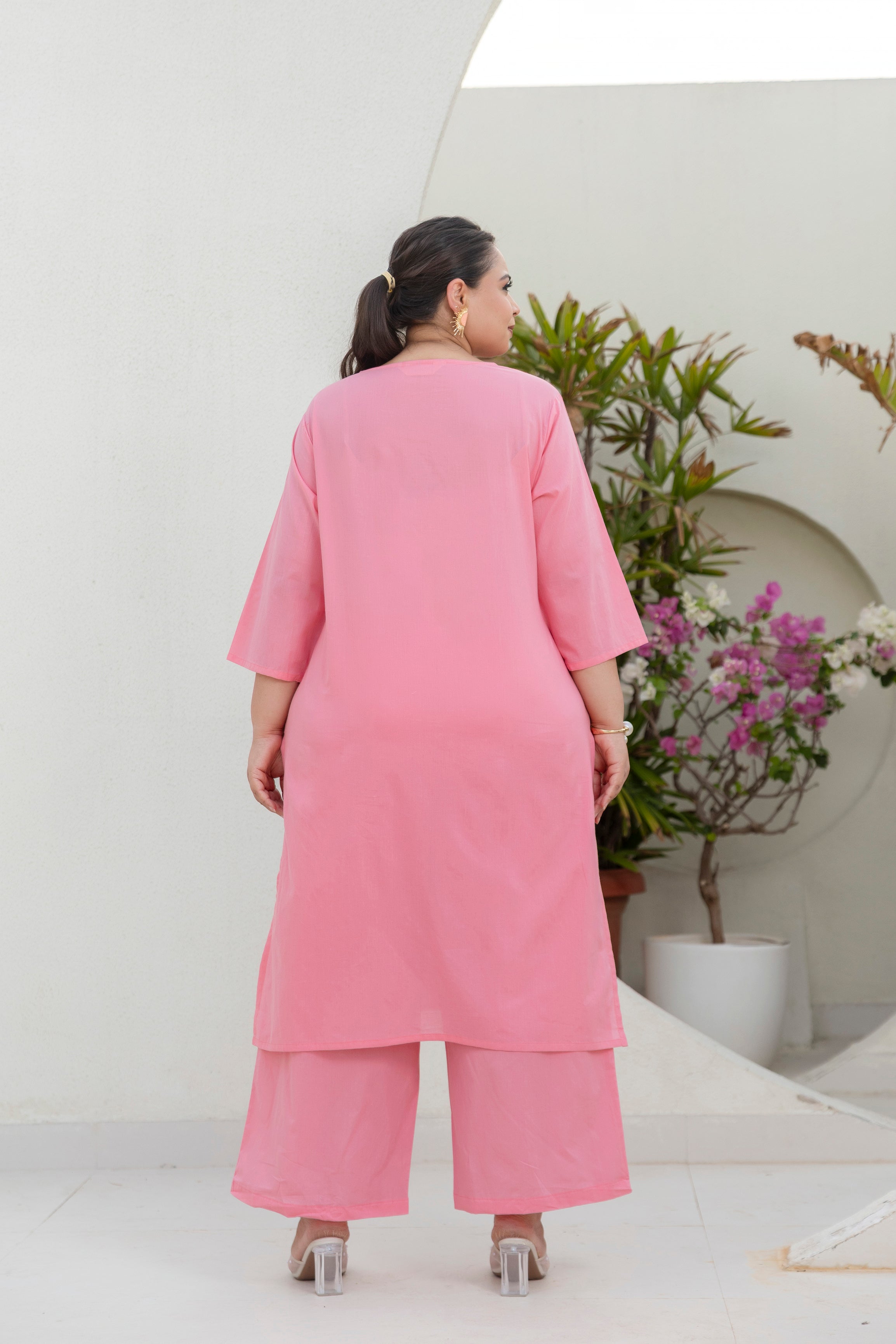 Baby Pink Blossom Kurta Set