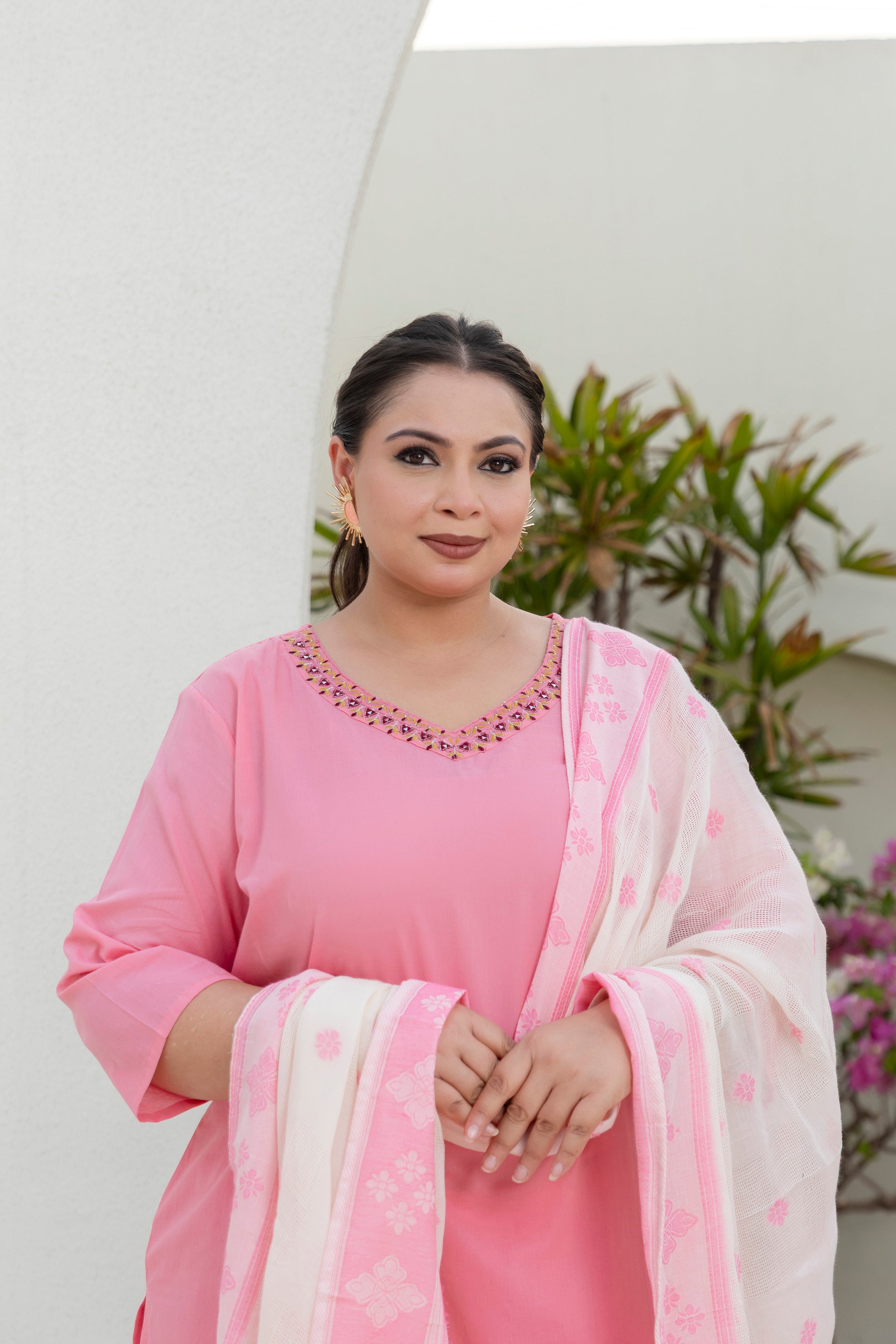 Baby Pink Blossom Kurta Set