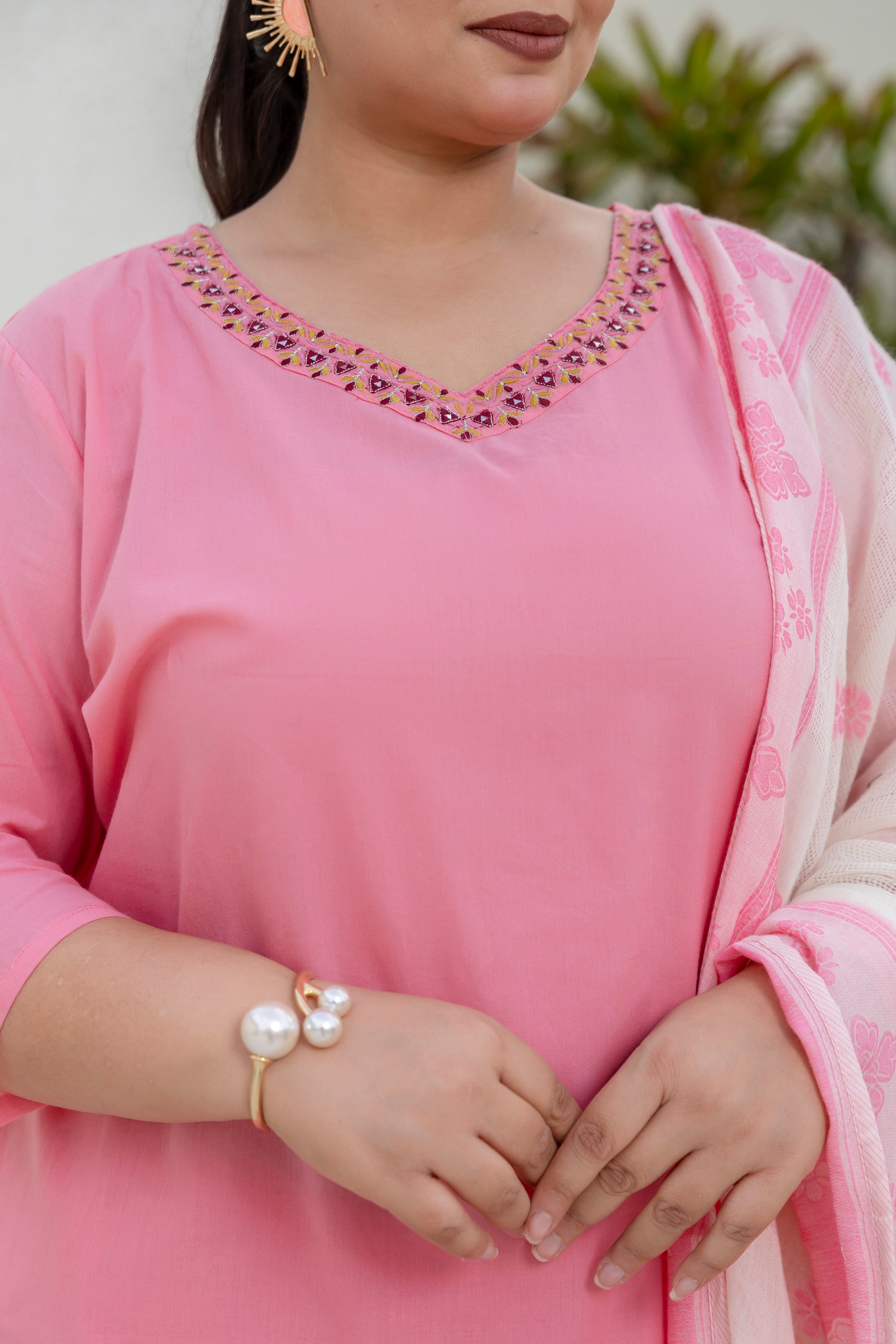 Baby Pink Blossom Kurta Set