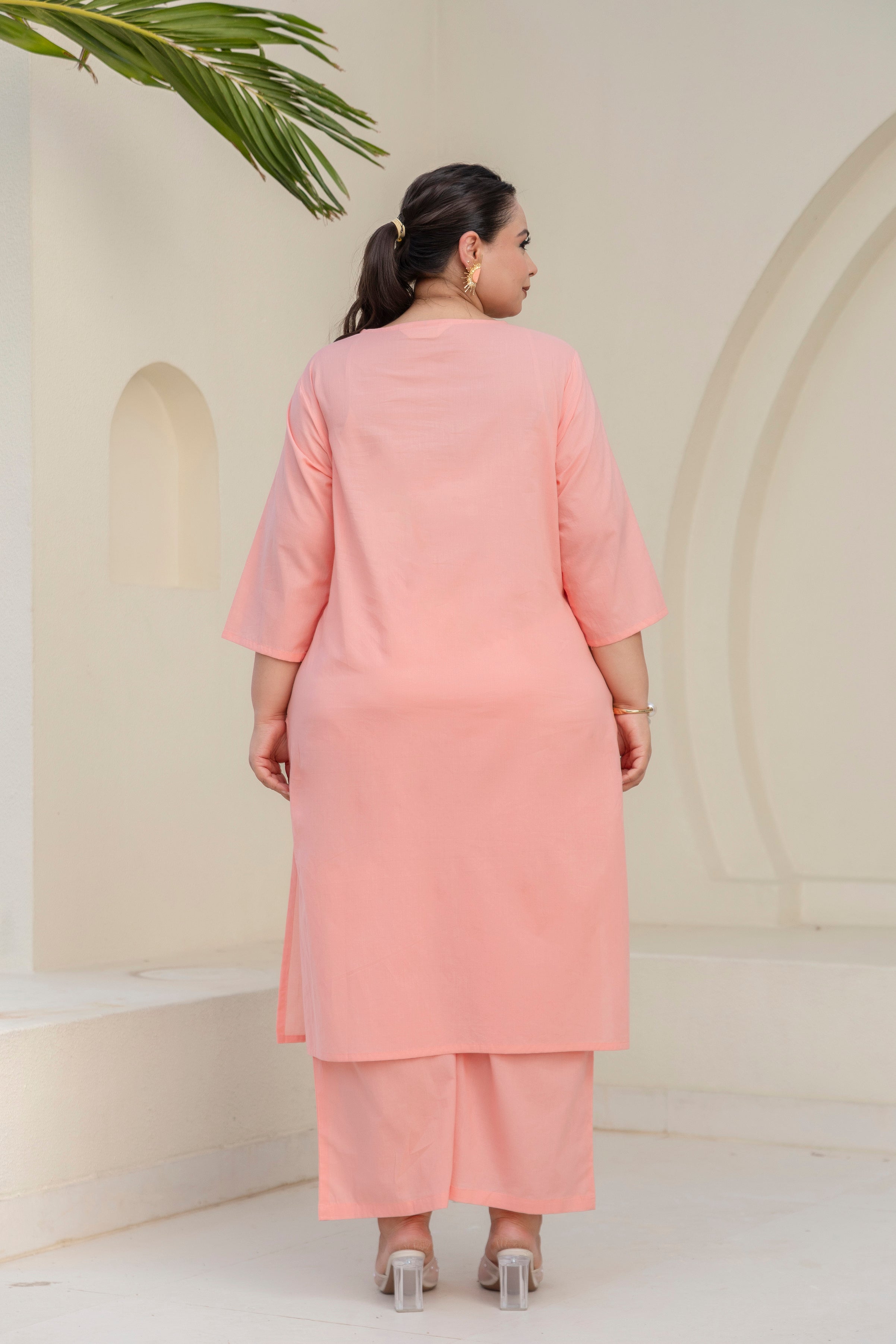 Dusty Pink Blossom Kurta Set