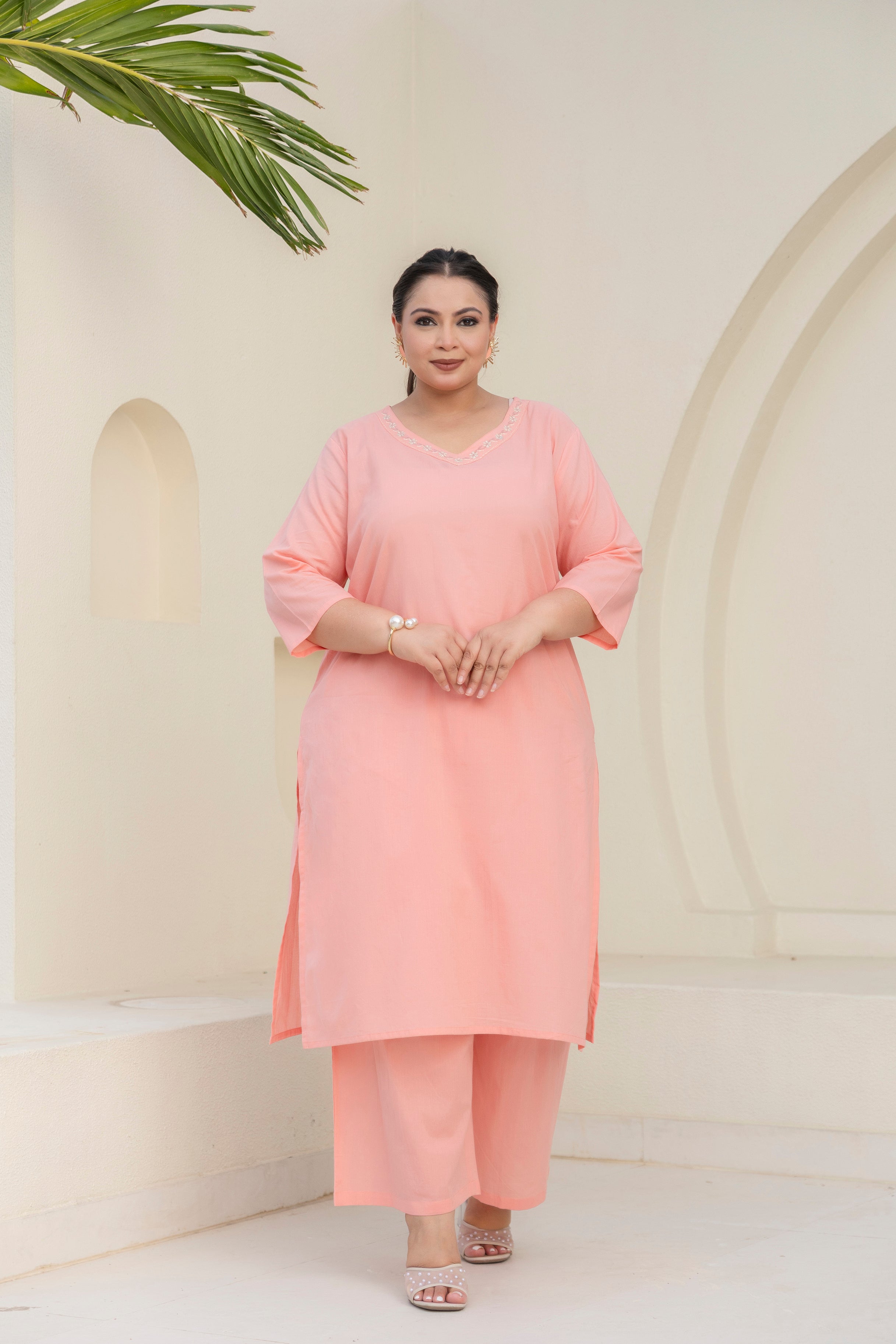 Dusty Pink Blossom Kurta Set
