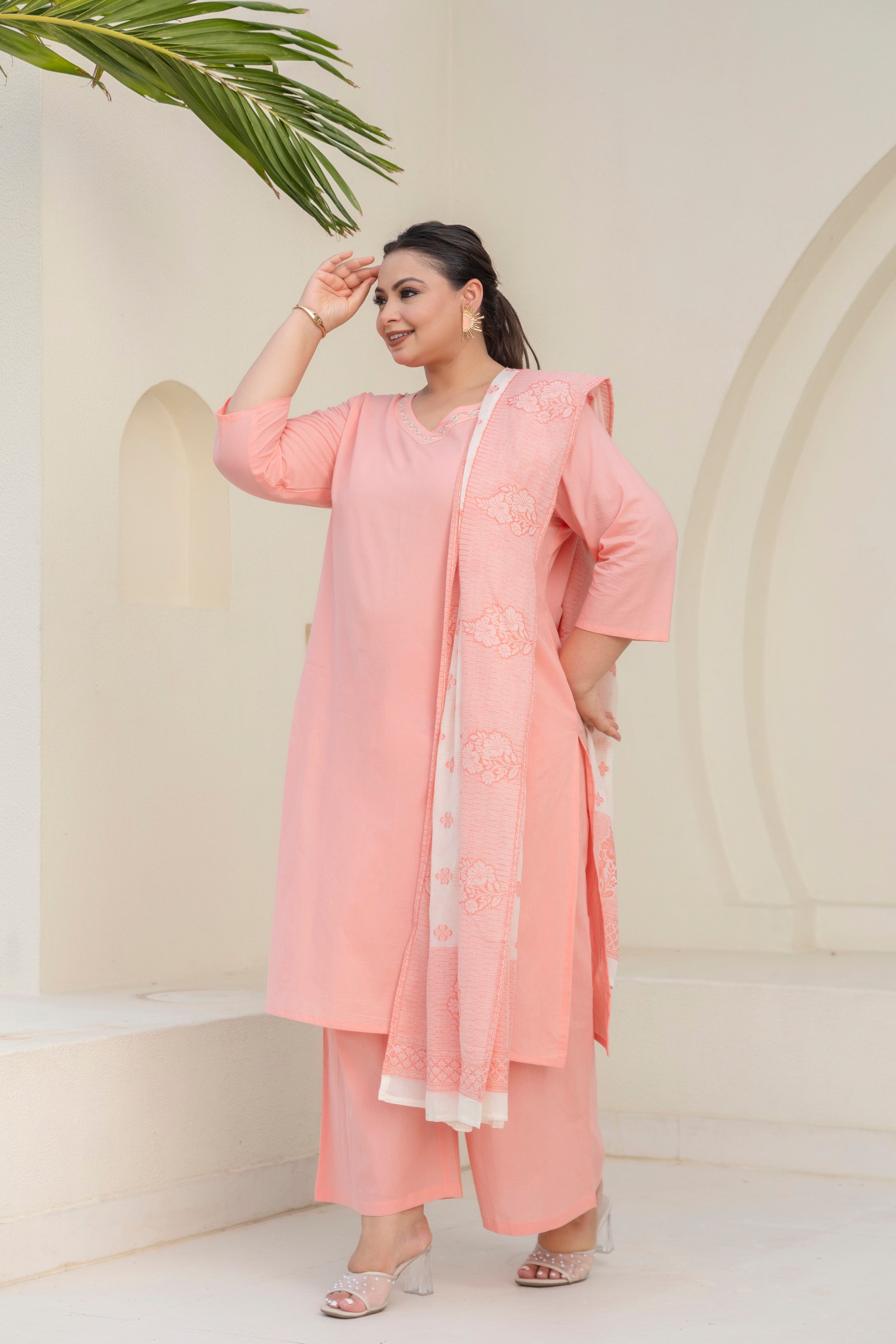 Dusty Pink Blossom Kurta Set