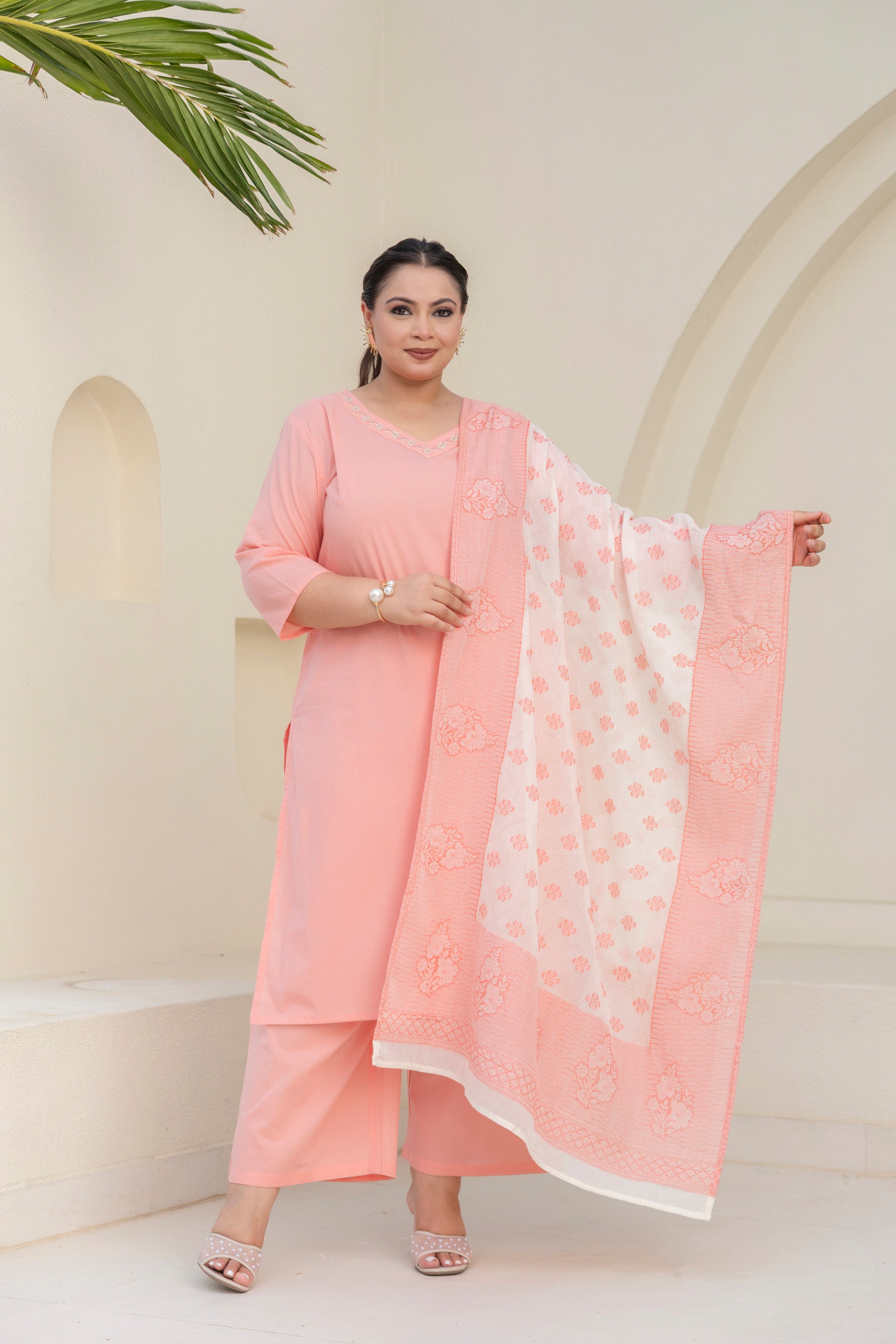 Dusty Pink Blossom Kurta Set