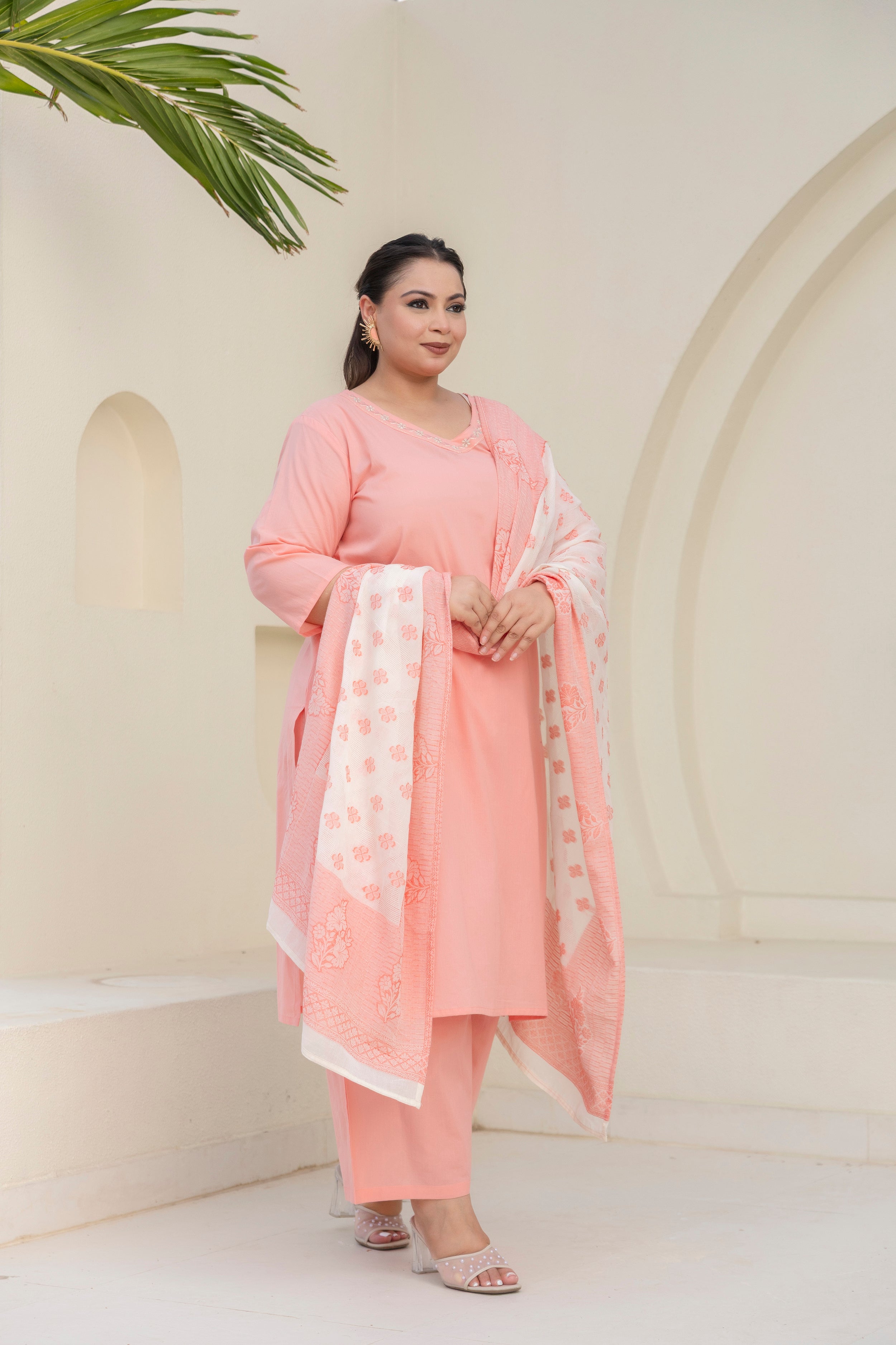 Dusty Pink Blossom Kurta Set