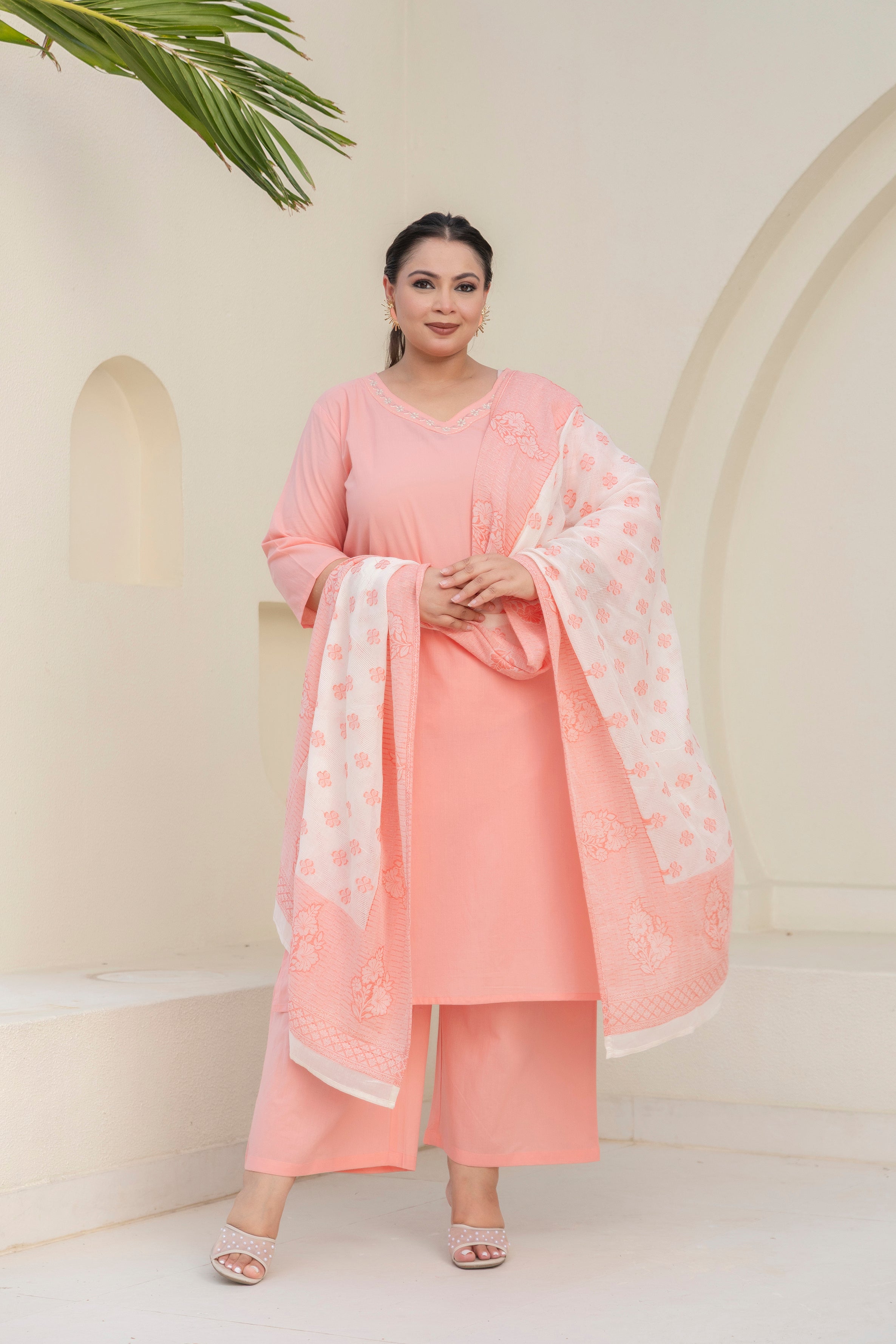 Dusty Pink Blossom Kurta Set