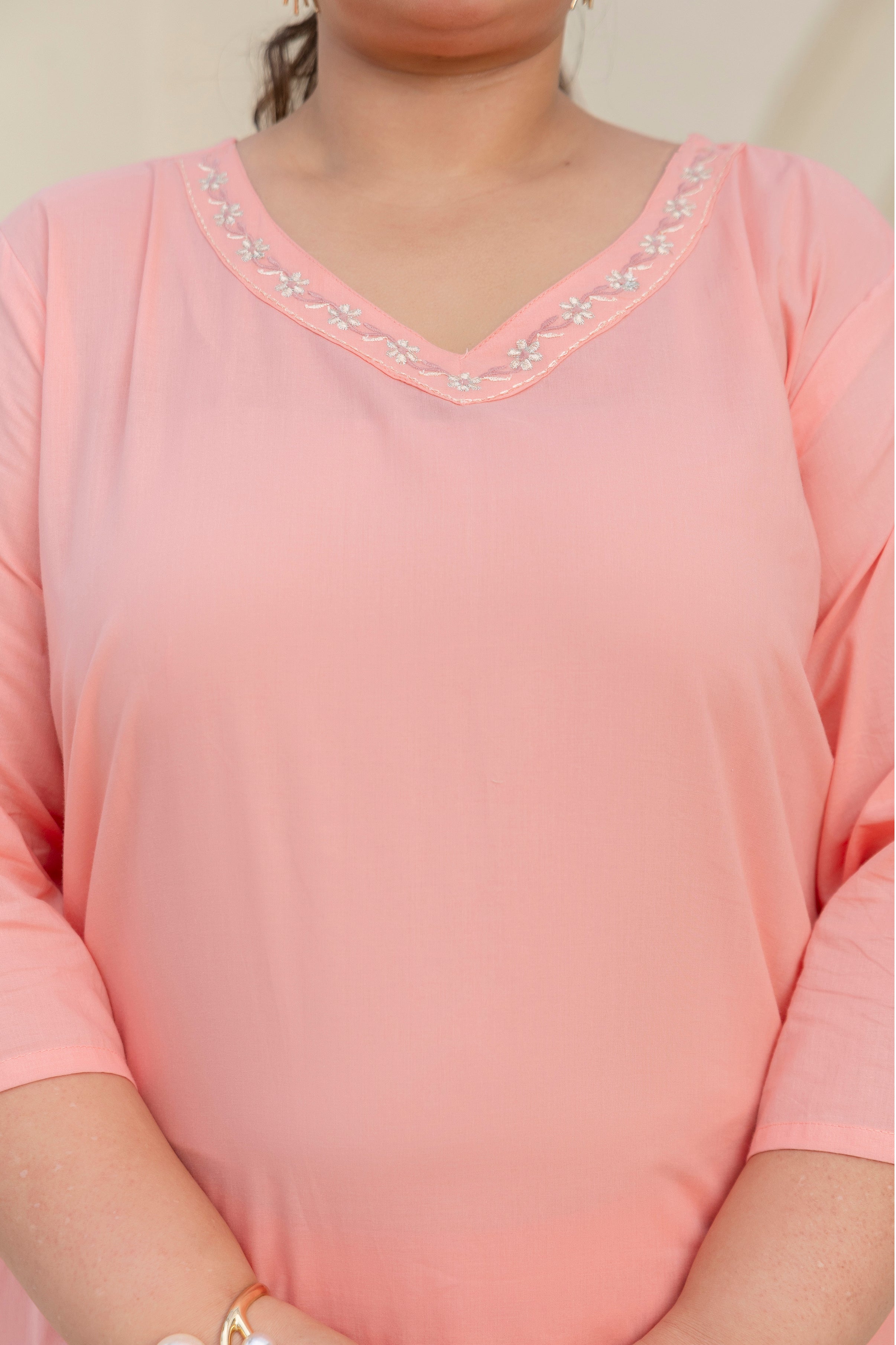 Dusty Pink Blossom Kurta Set