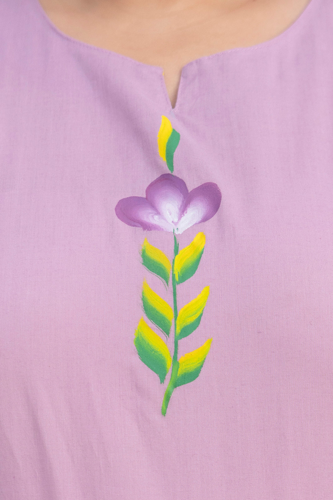 Brush Paint Lilac Kurta Set with Dupatta