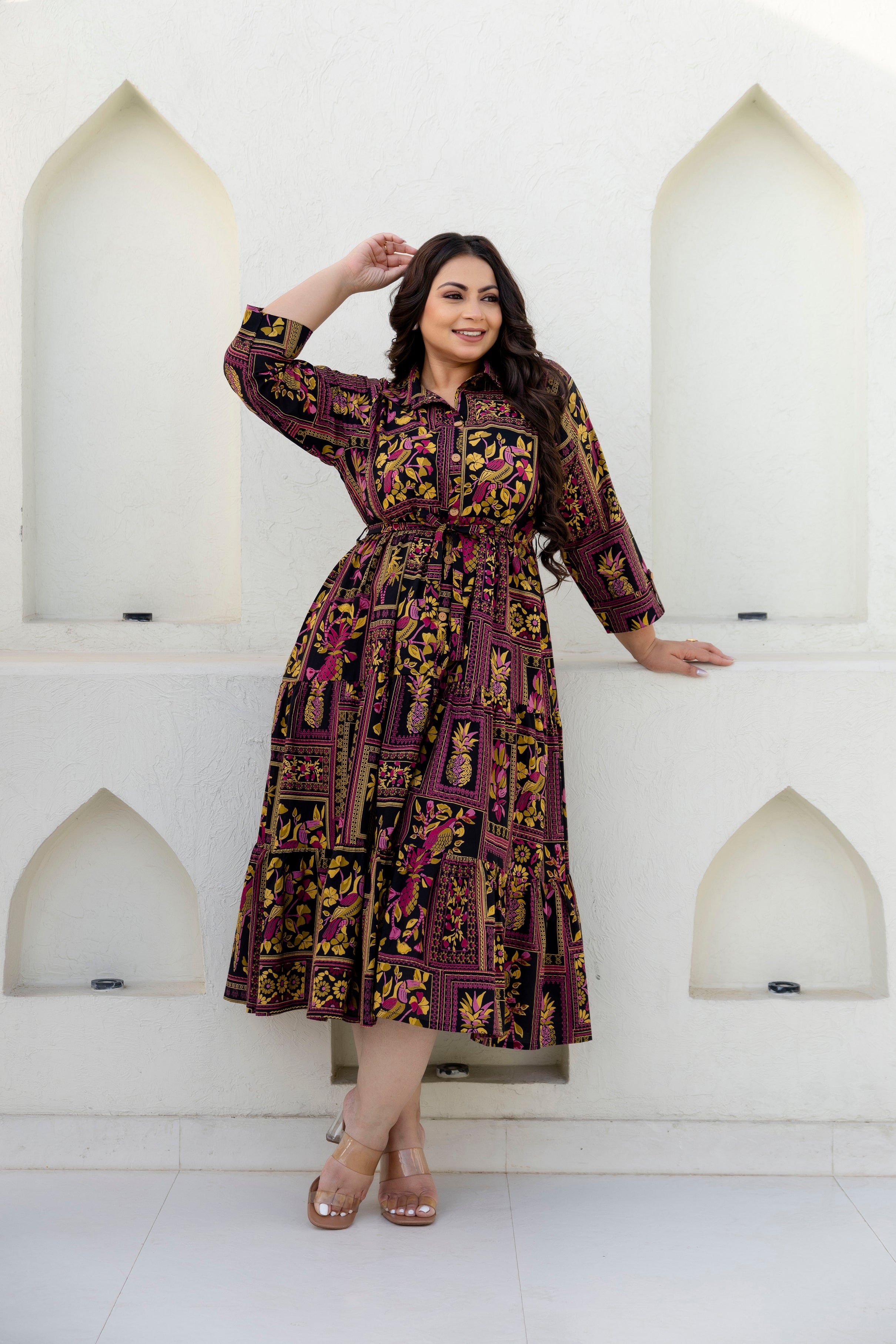 Deep Lavender Floral Plus Size Dress – Plus For Beauty