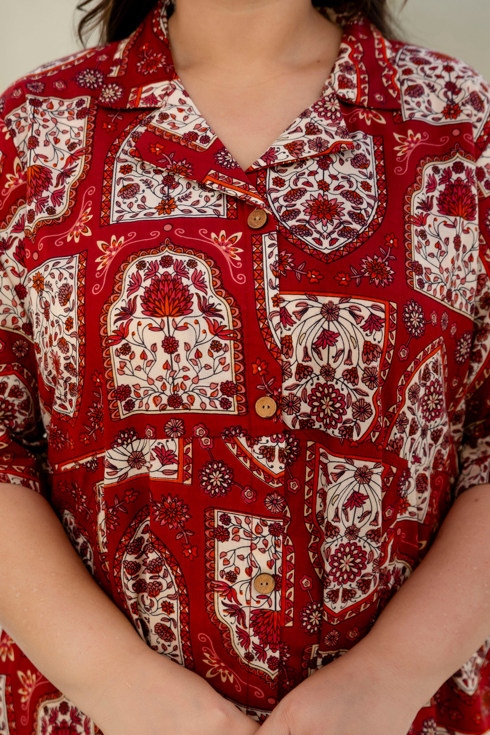 Wine Floral Plus Size Dress