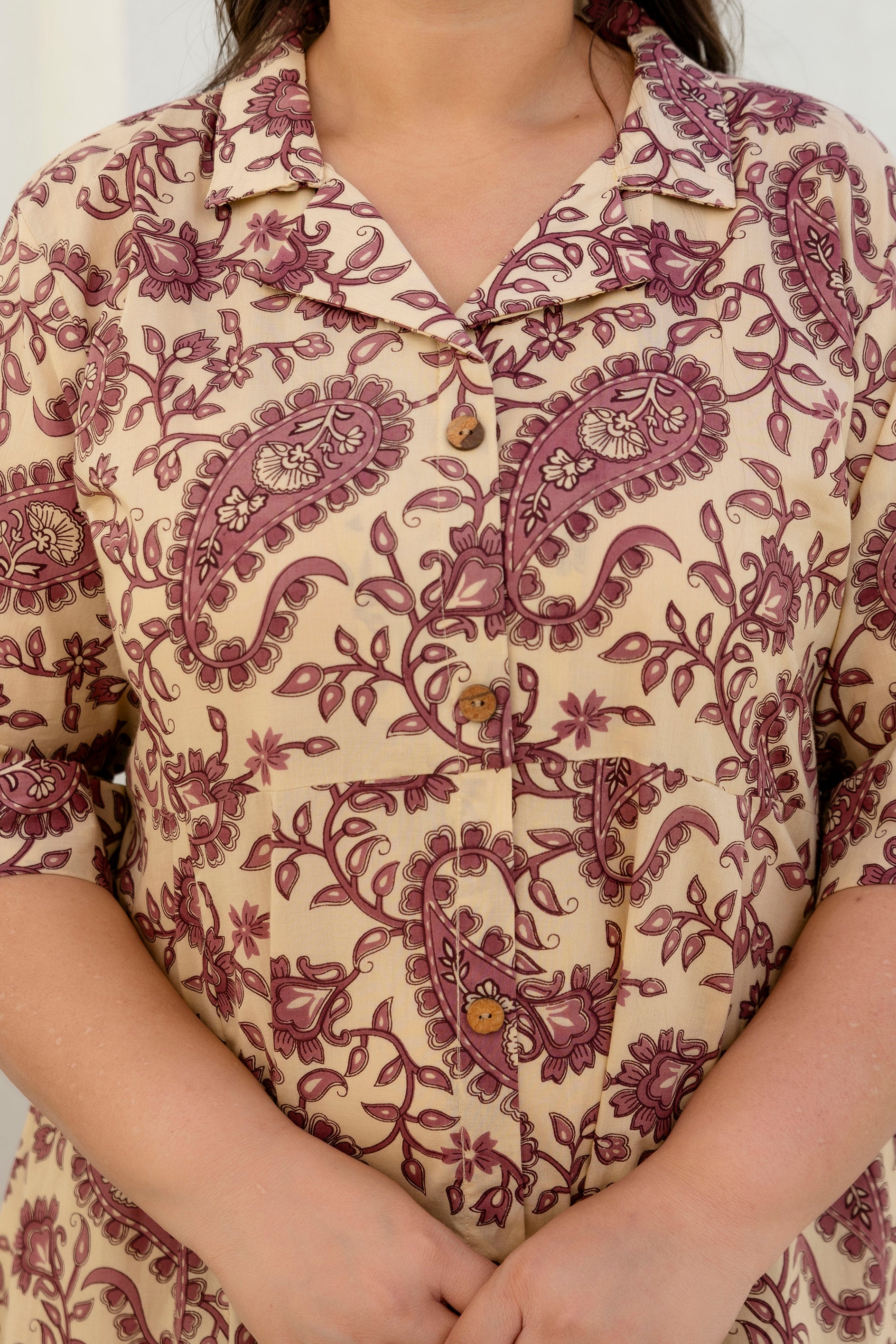 Taupe Floral Plus Size Dress