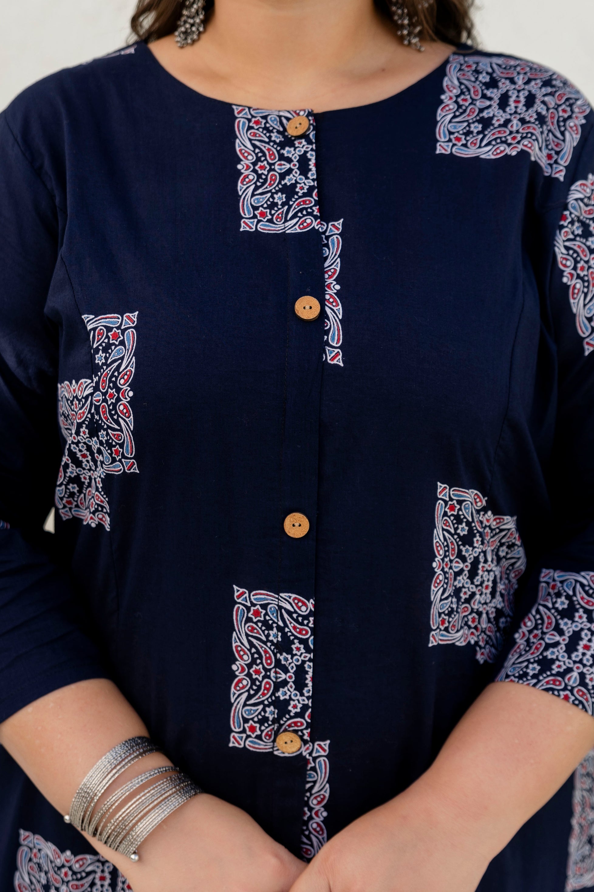 Black Floral Kurta Palazzo Set
