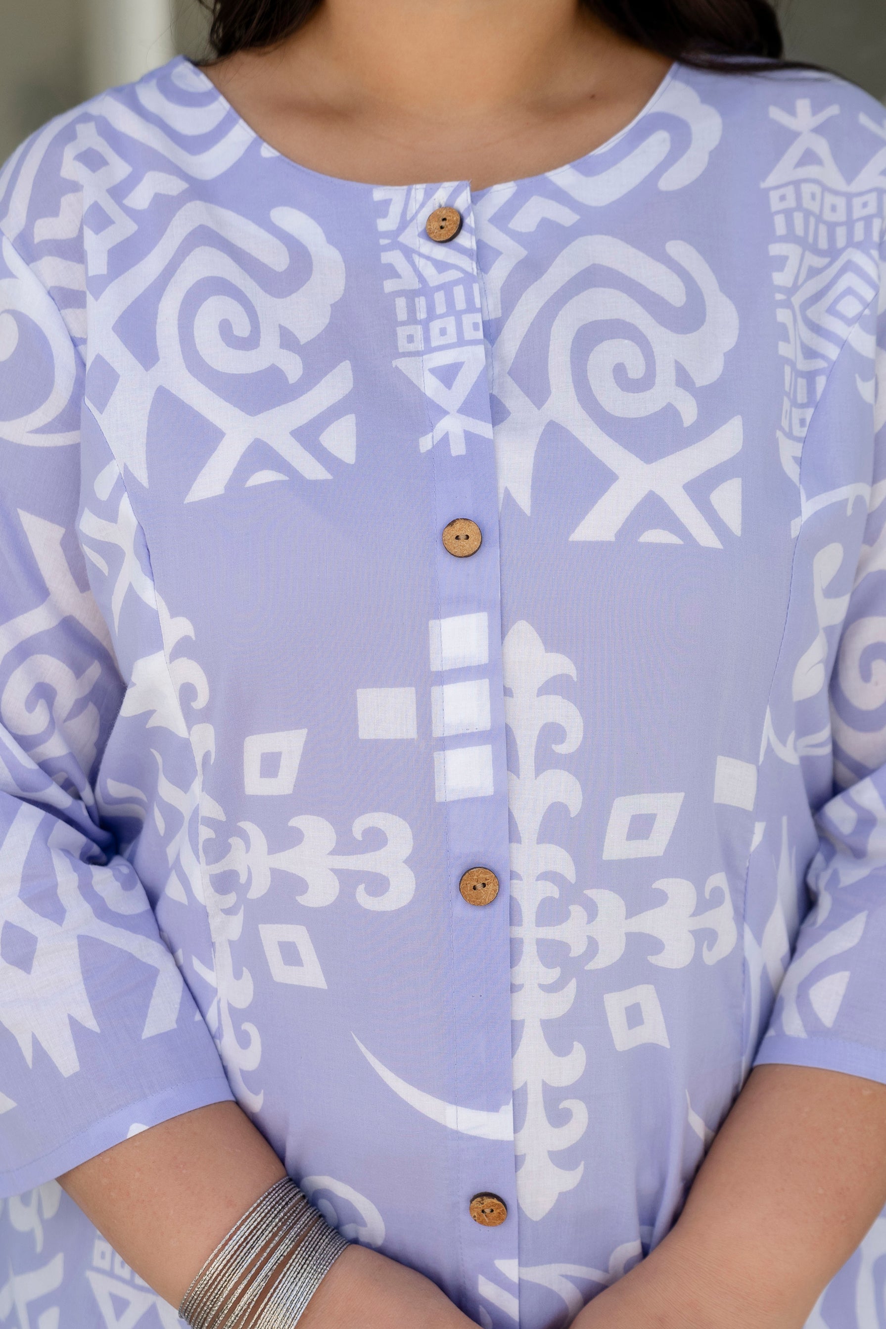 Lavender Floral Kurta Palazzo Set