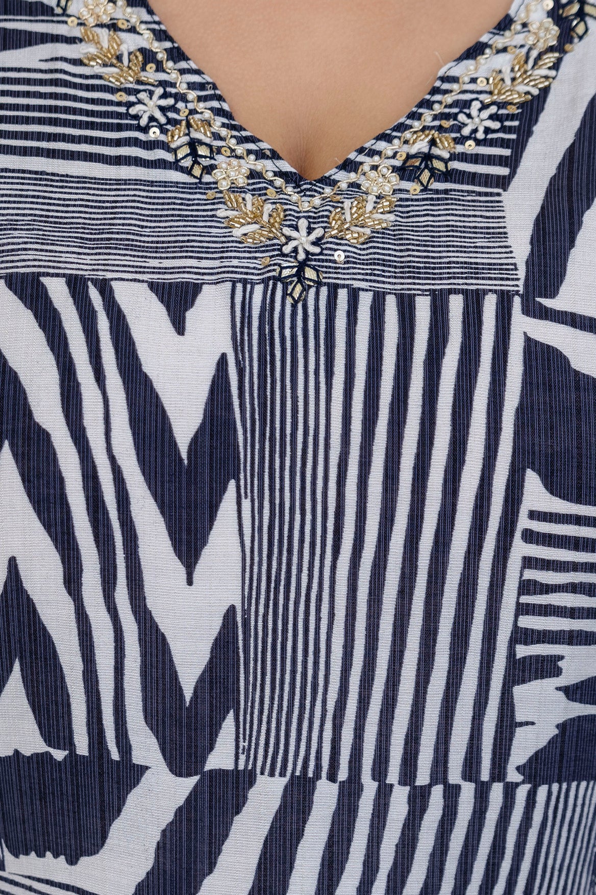 Sage Grey Floral Kurta Palazzo Set