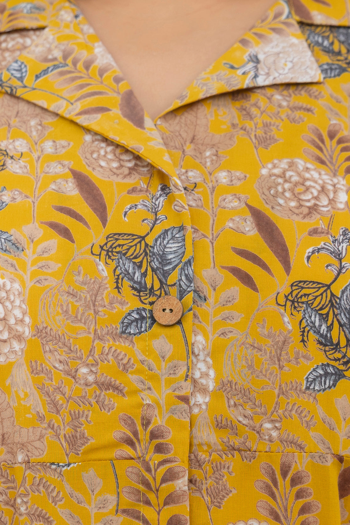 Mustard Bloom Flared Dress