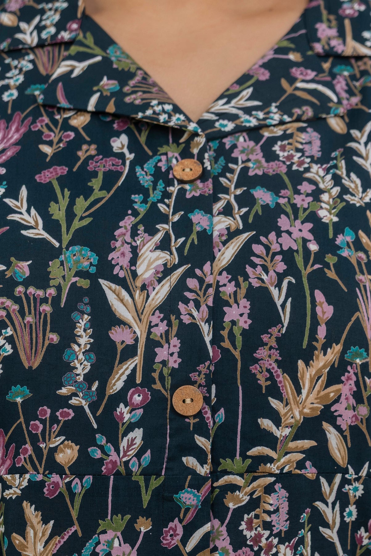 Midnight Floral Shirt Dress
