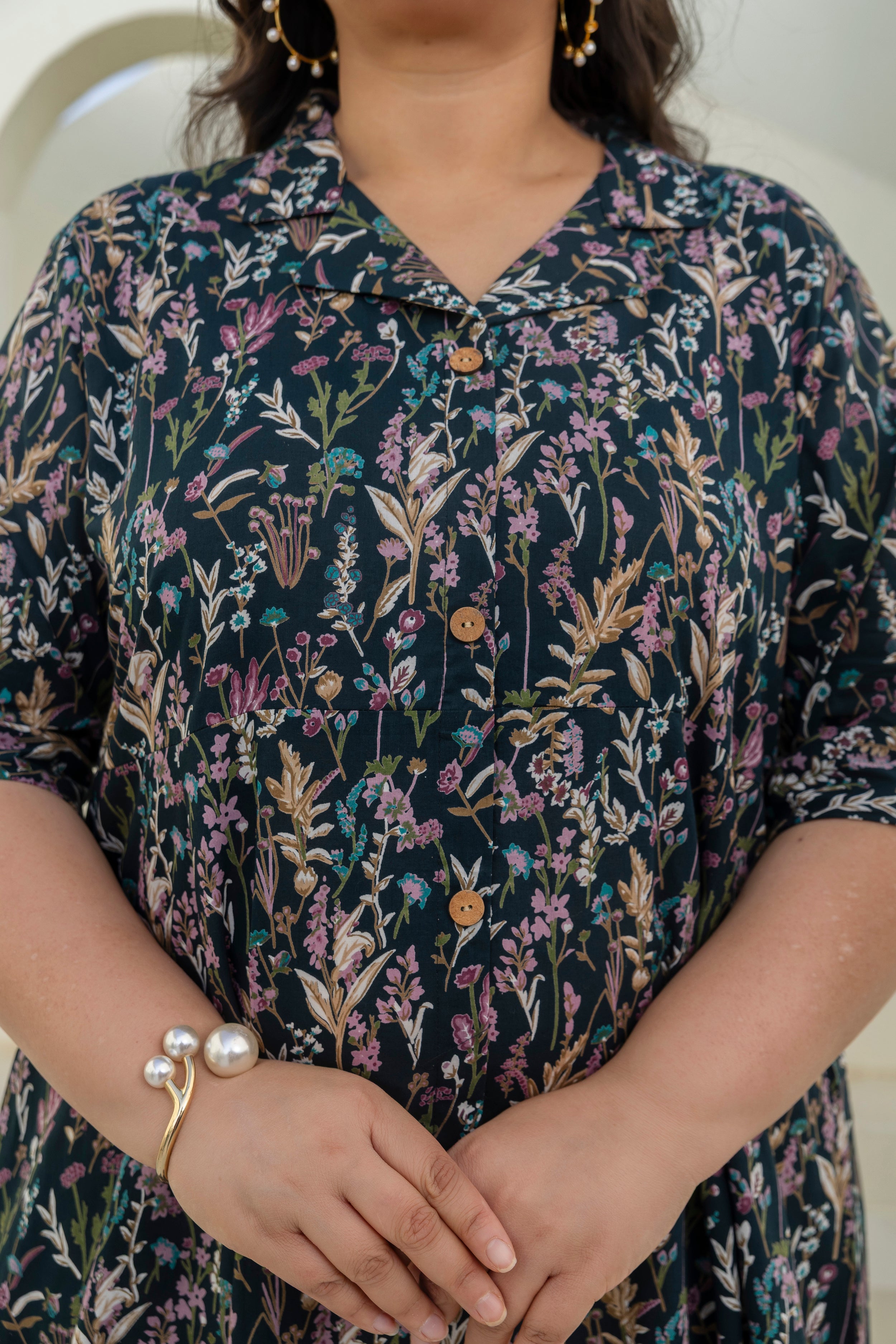 Midnight Floral Shirt Dress