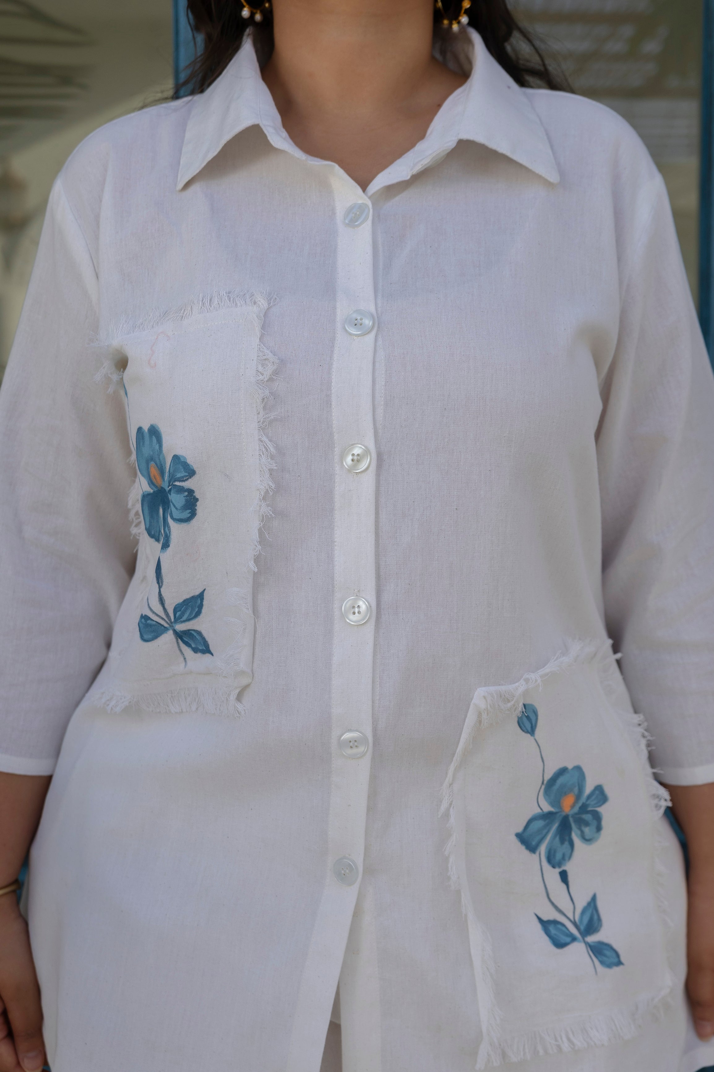 Ivory Brush Bloom Short Co-ord Set