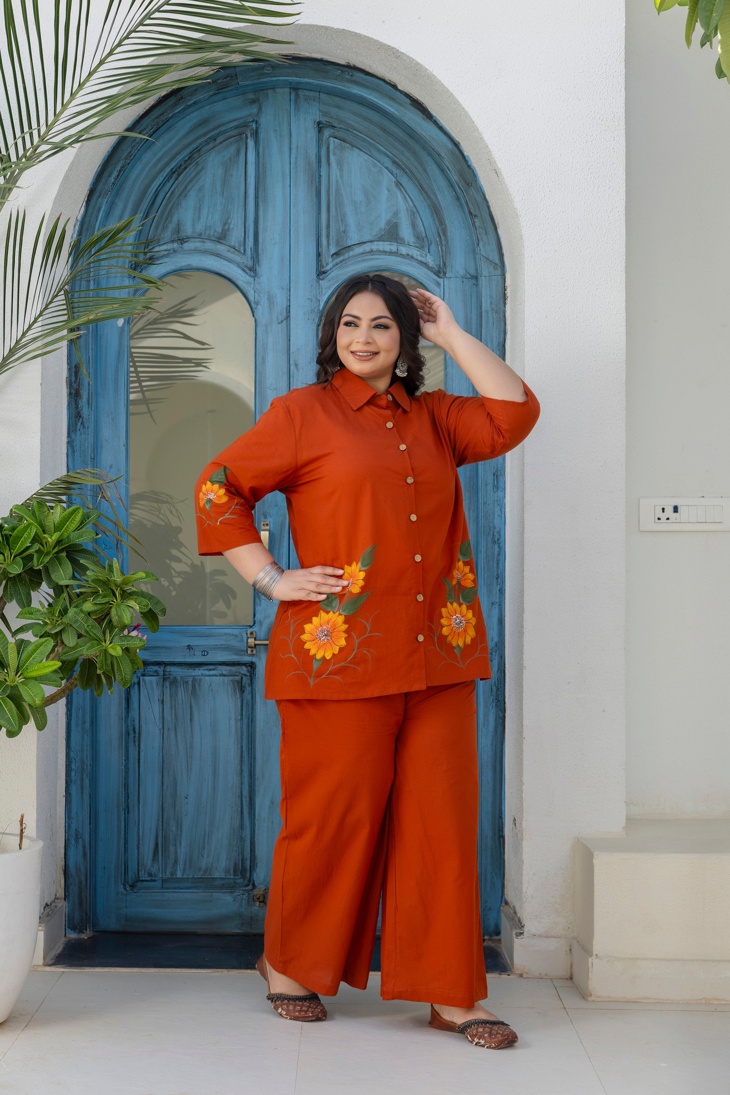 Orange Brush Paint Coord Set