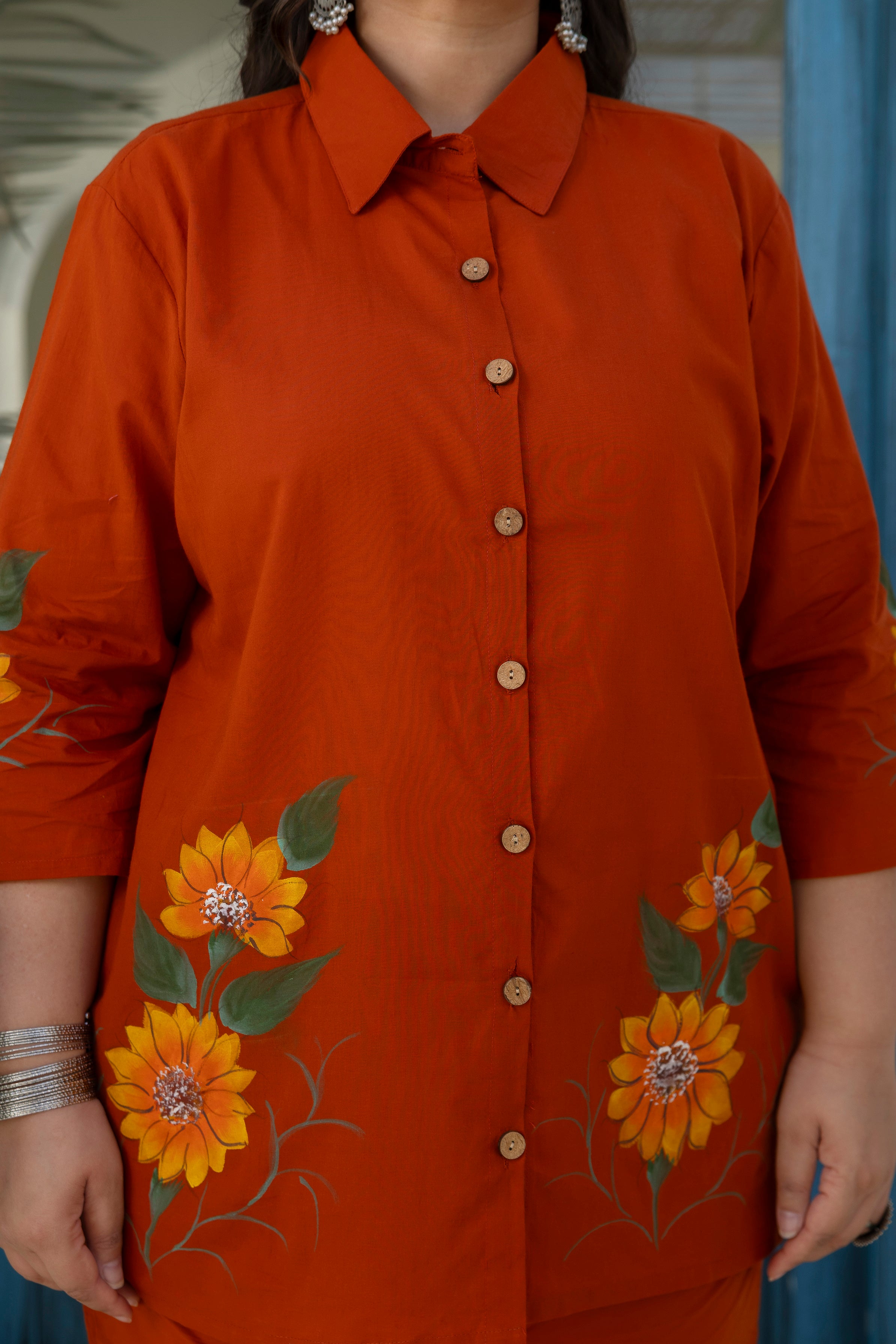 Orange Brush Paint Coord Set