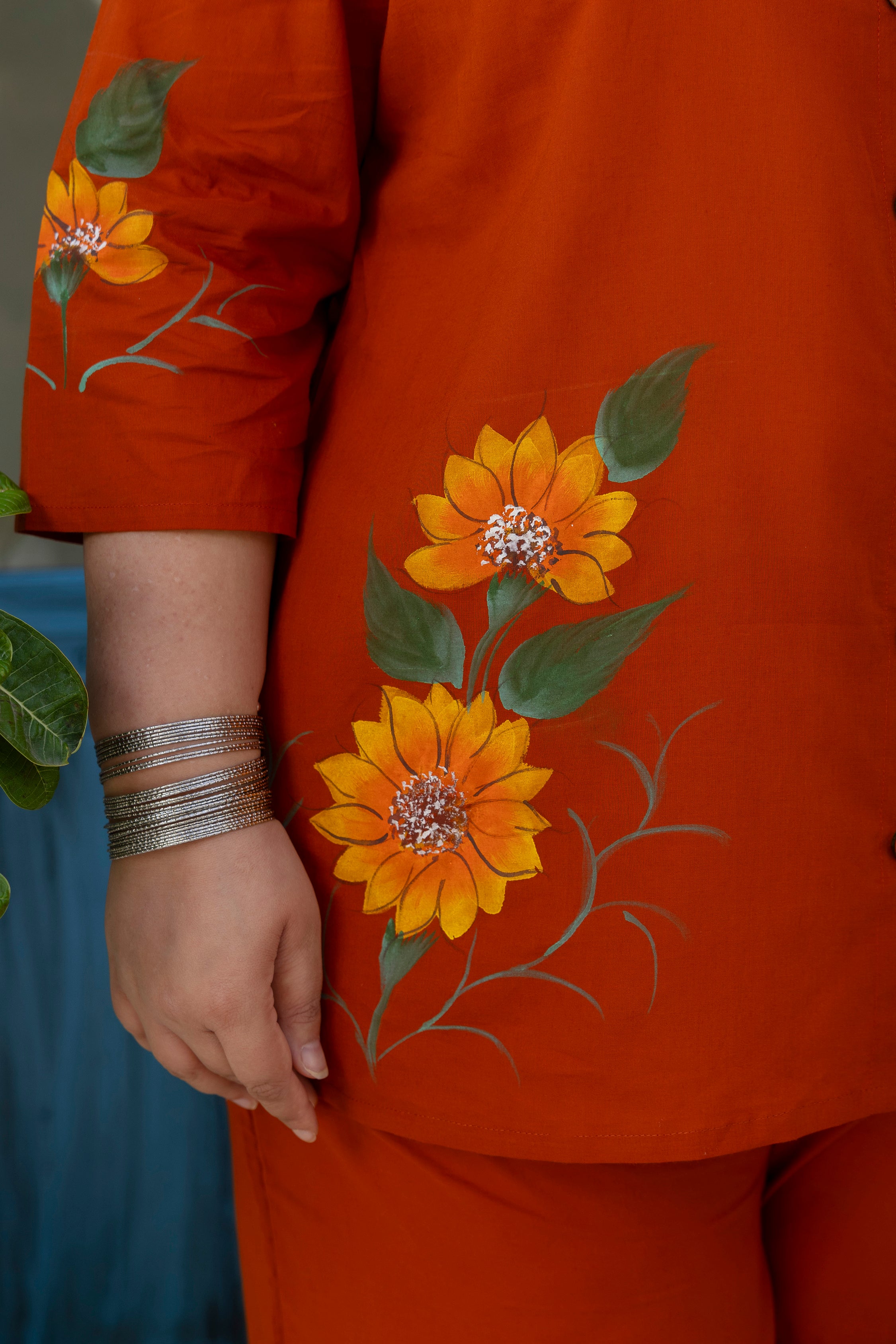 Orange Brush Paint Coord Set