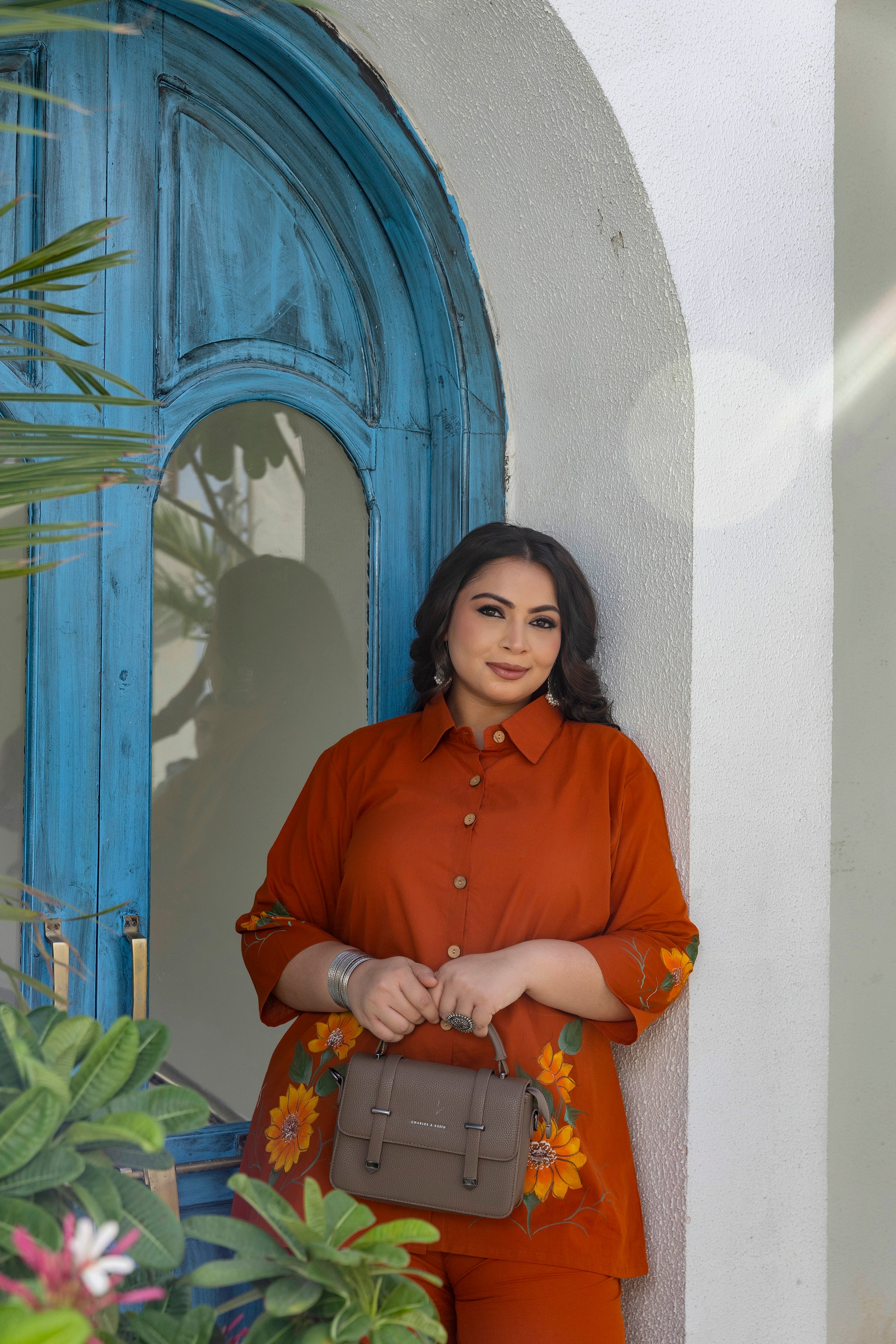 Orange Brush Paint Coord Set