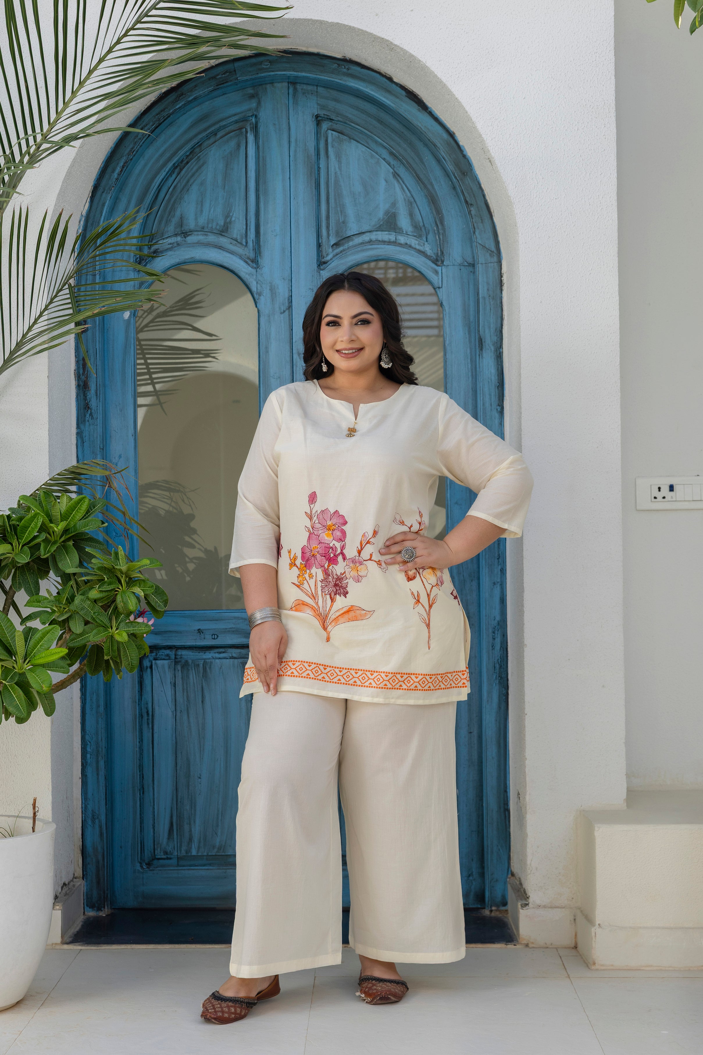 Elegant Floral Cotton Co-ord Set
