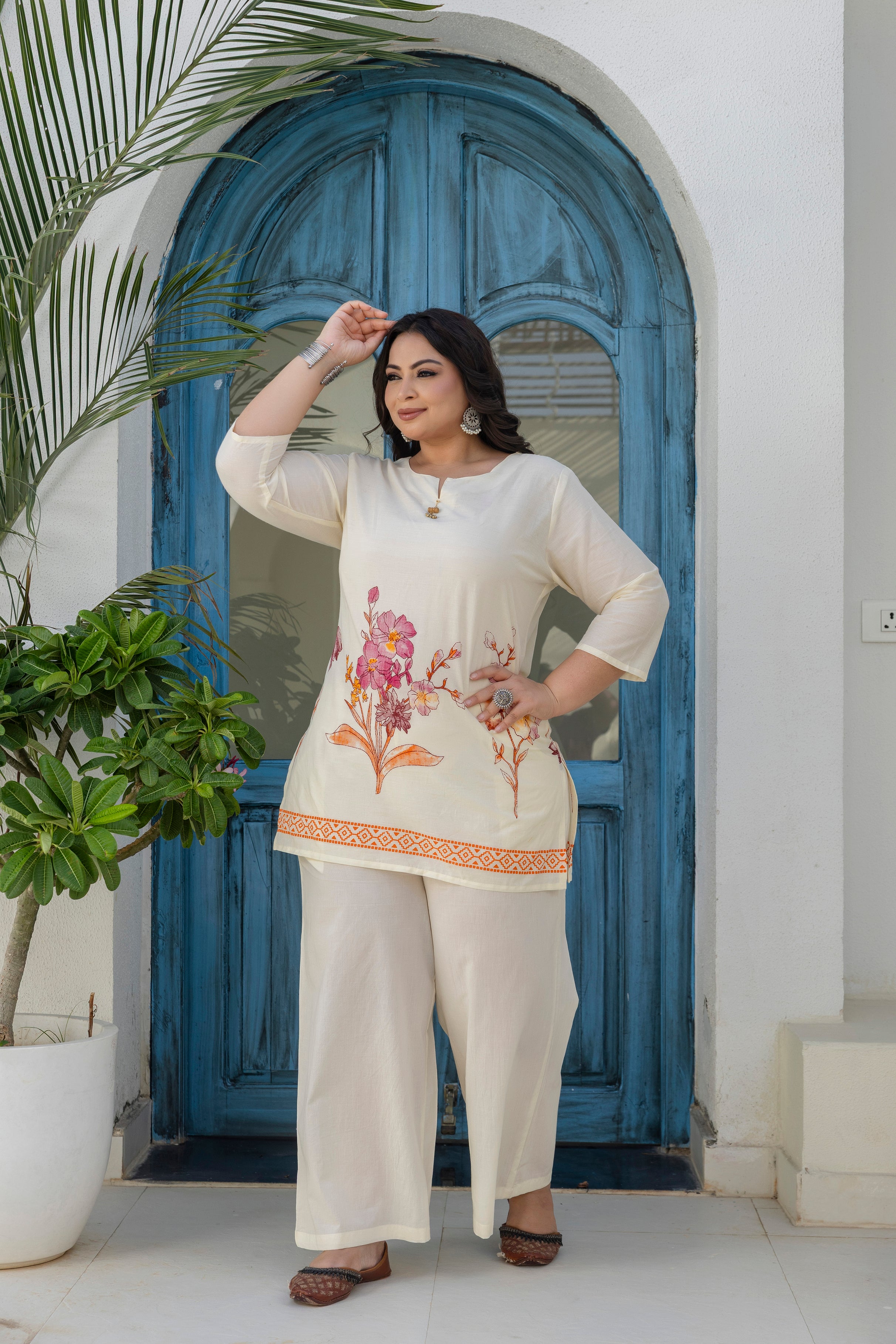 Elegant Floral Cotton Co-ord Set