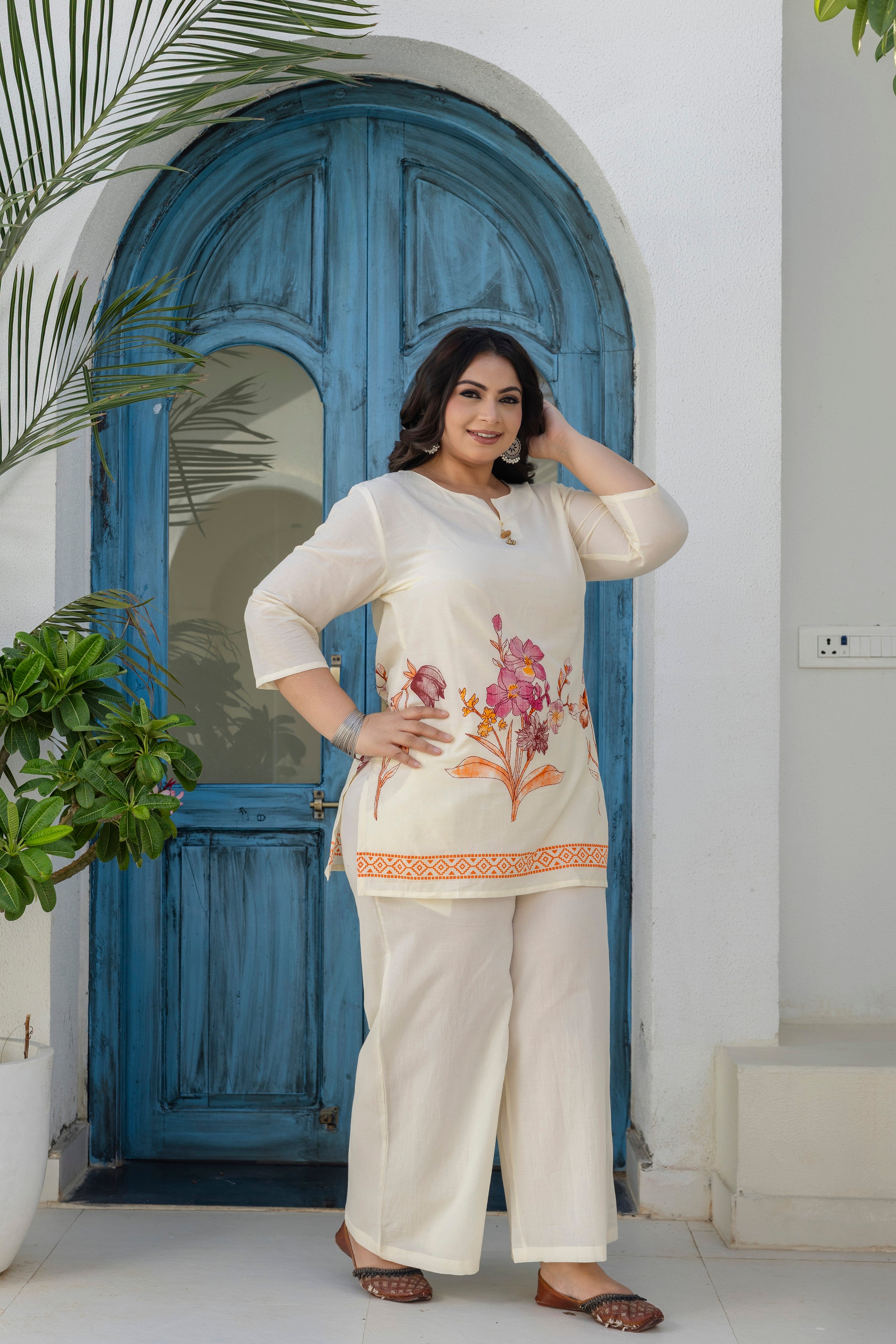 Elegant Floral Cotton Co-ord Set