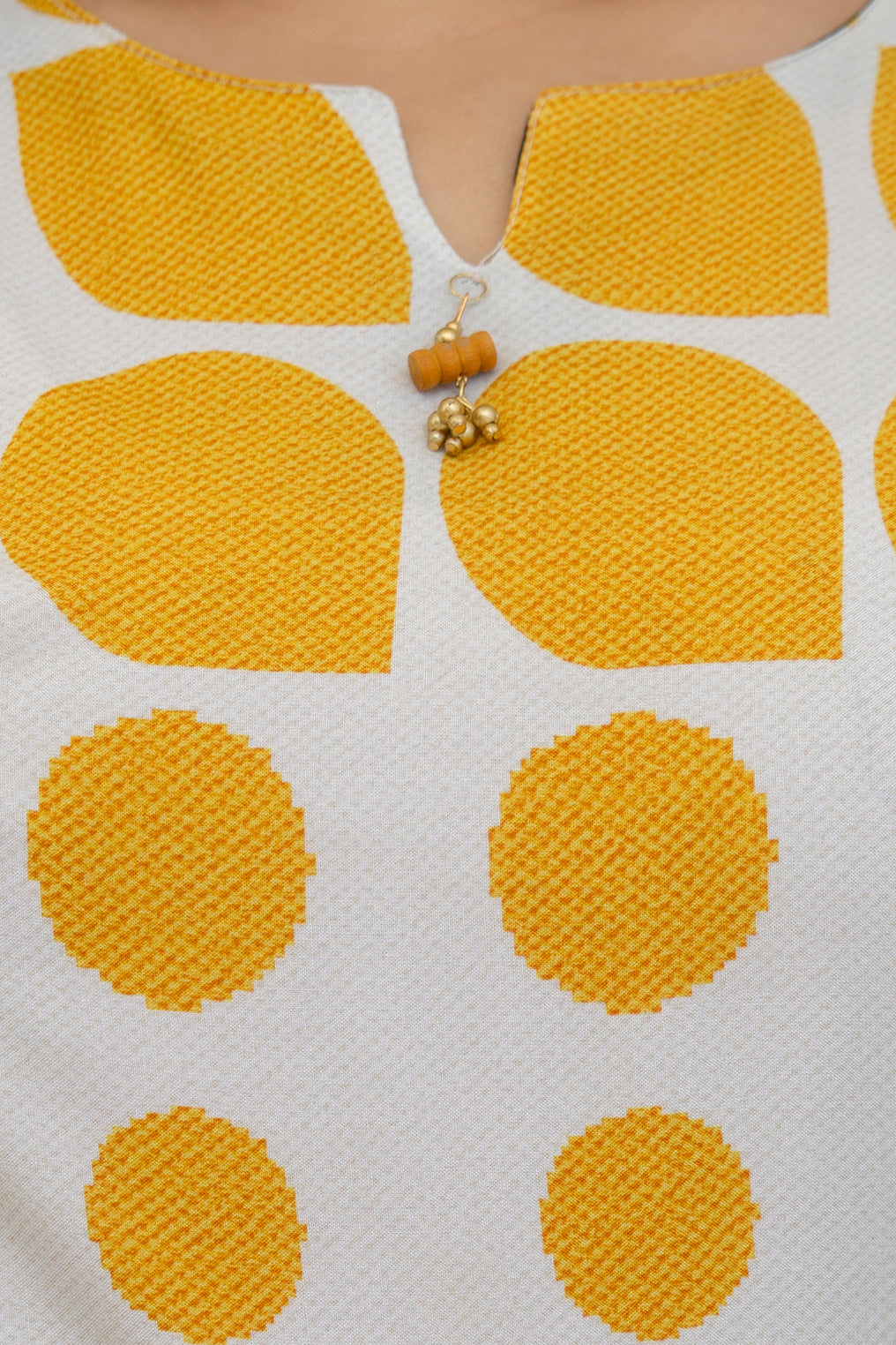 Mustard Polka Dot Printed Co-Ord Set with Trending Farshi Salwar