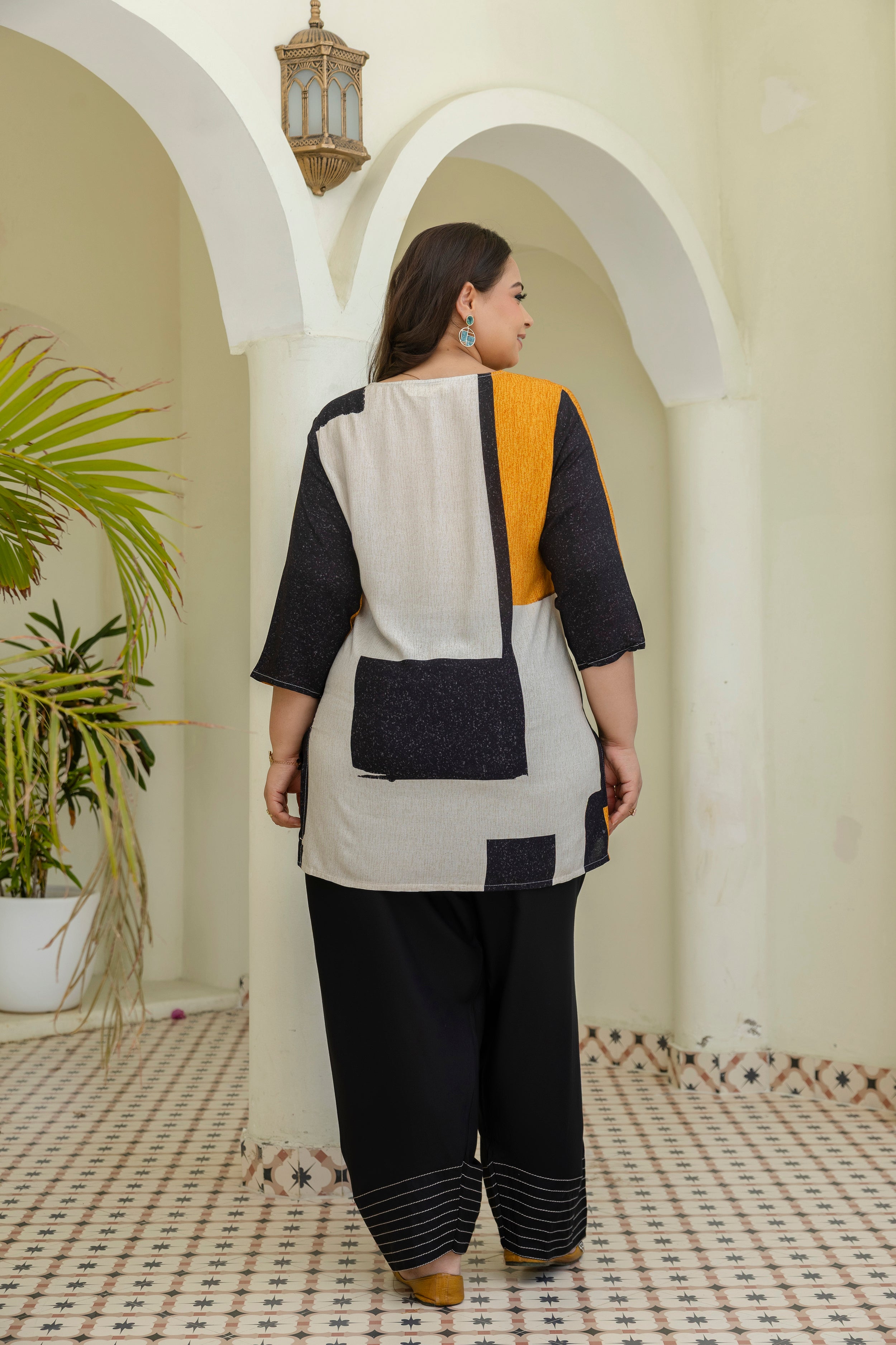 Abstract Color Block Co-Ord Set with Trending FarshiSalwar